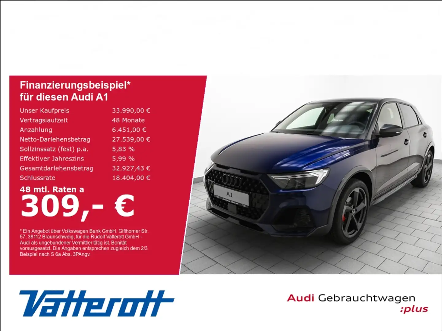 Audi A1 allstreet 35 TFSI ACC LED CarPlay DAB Blau - 1