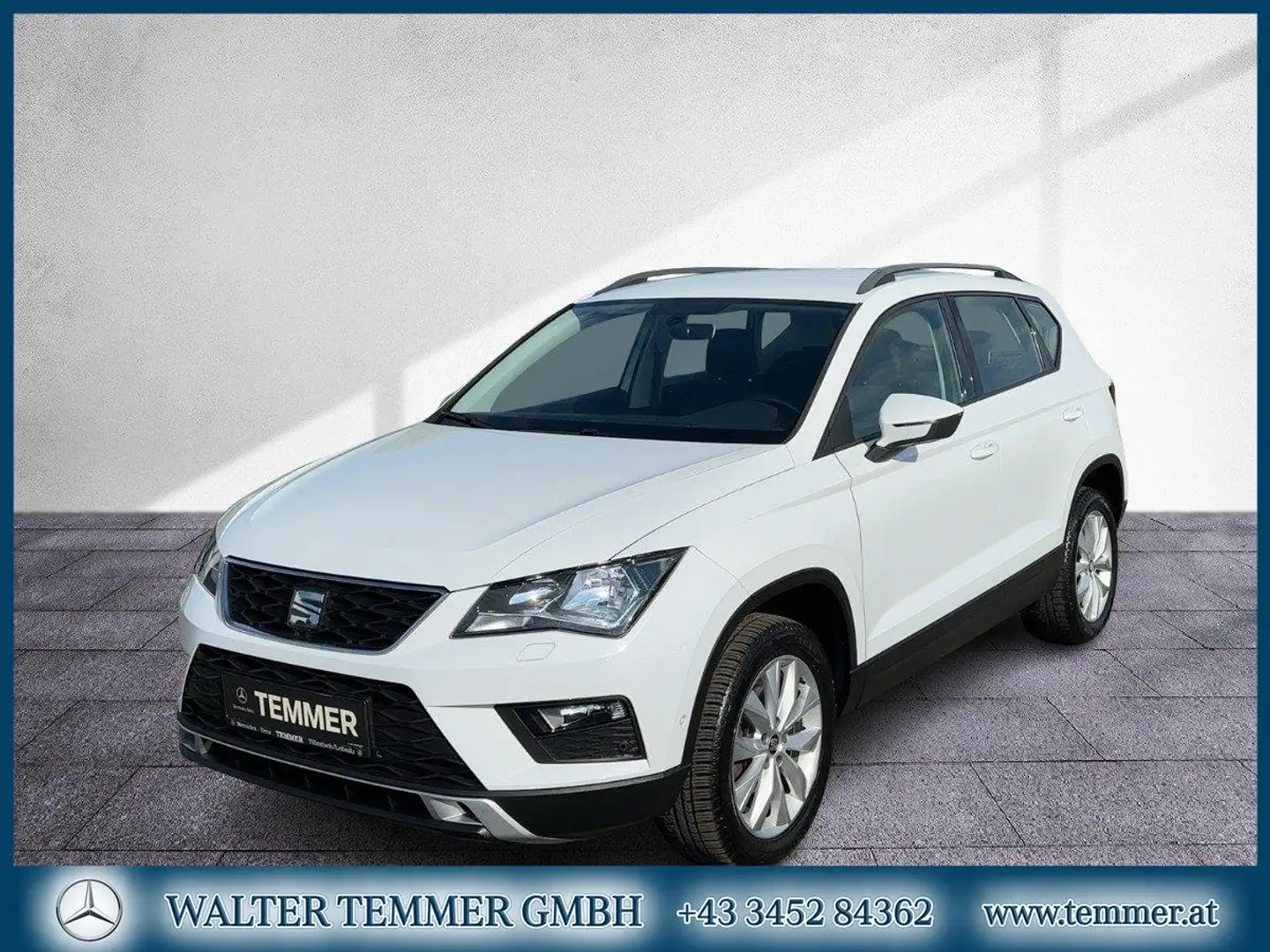 SEAT Ateca 1,6 TDI Style RKam Shz Navi Tempomat Weiß - 1