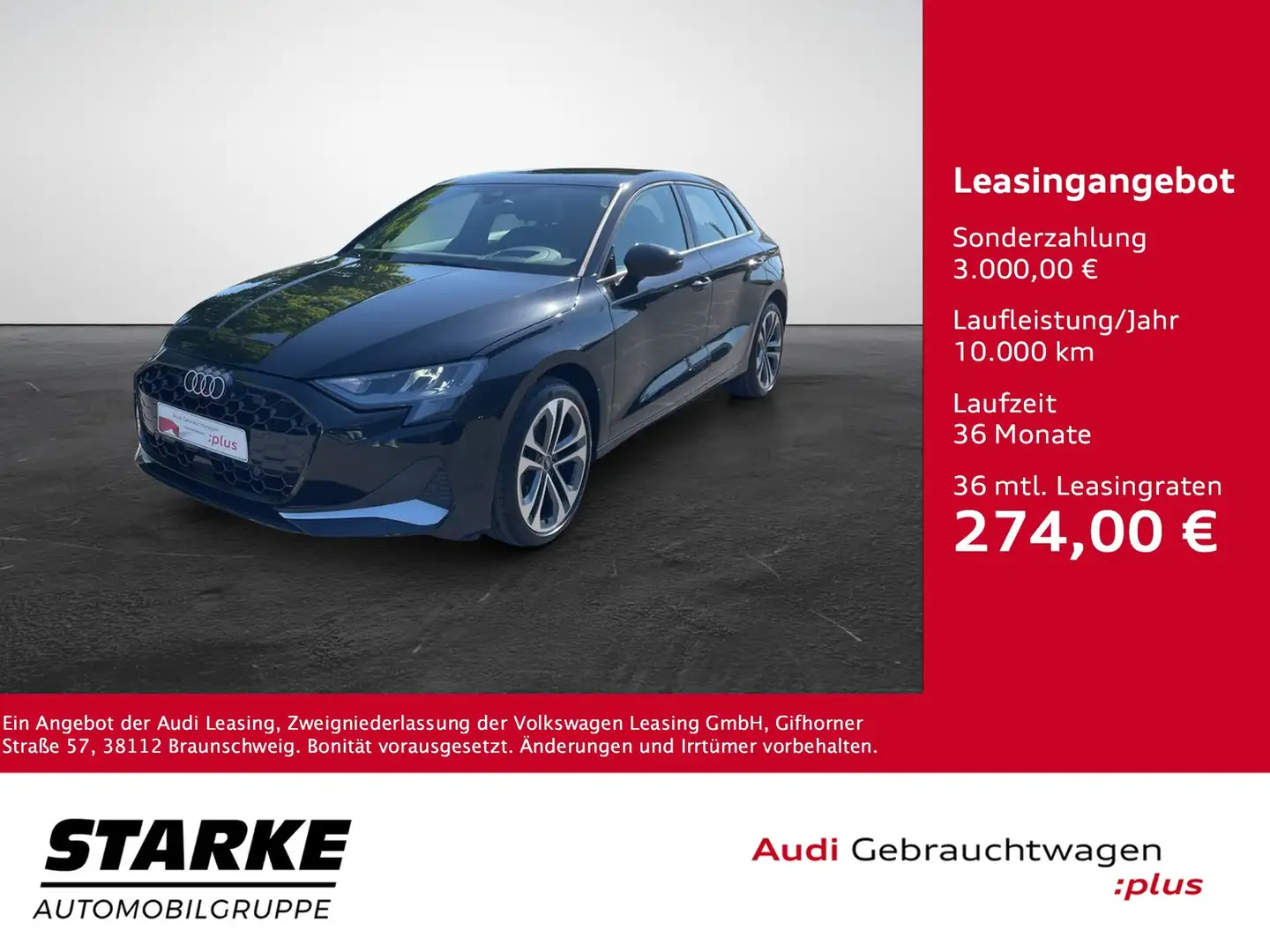 Audi A3 Sportback 35 TDI S tronic advanced Schwarz - 1