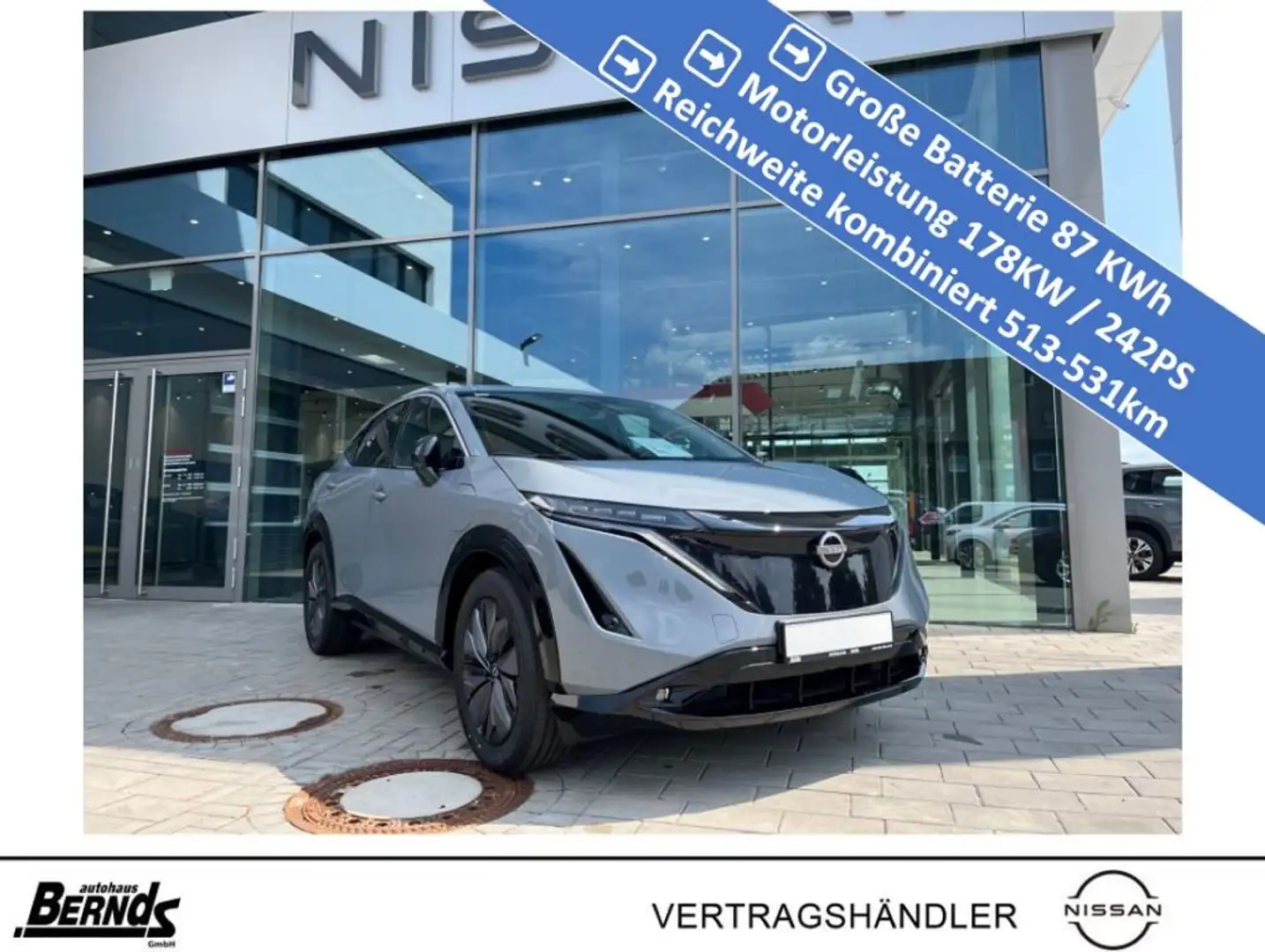 Nissan Ariya 87 kWh Advance Pack PROPILO NAVI DAB  APPLECP SITZ Grau - 1