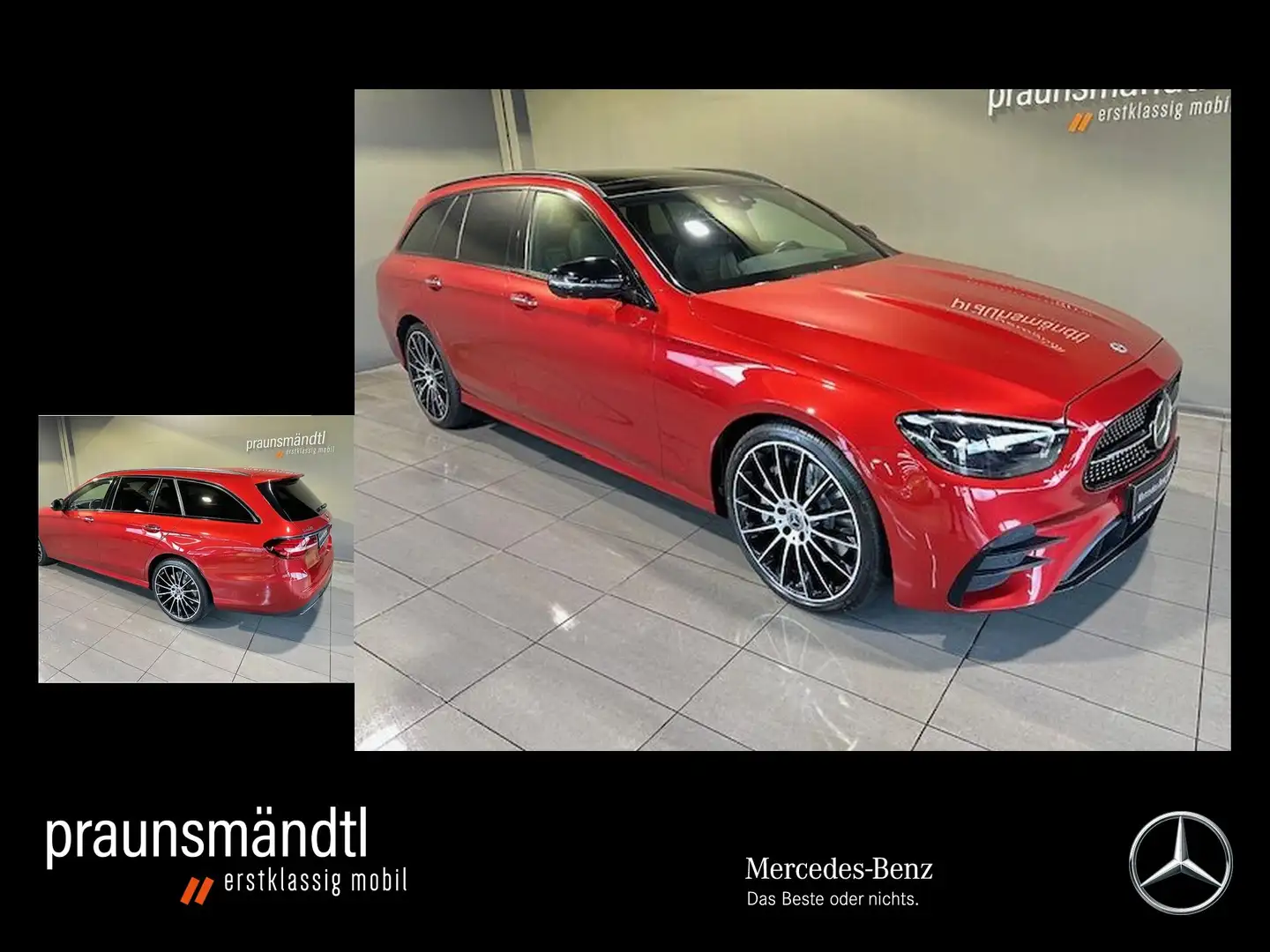 Mercedes-Benz E 450 4M T AMG Pano/AHK/StaHzg/Dist/HeadUp/Sound Rot - 1