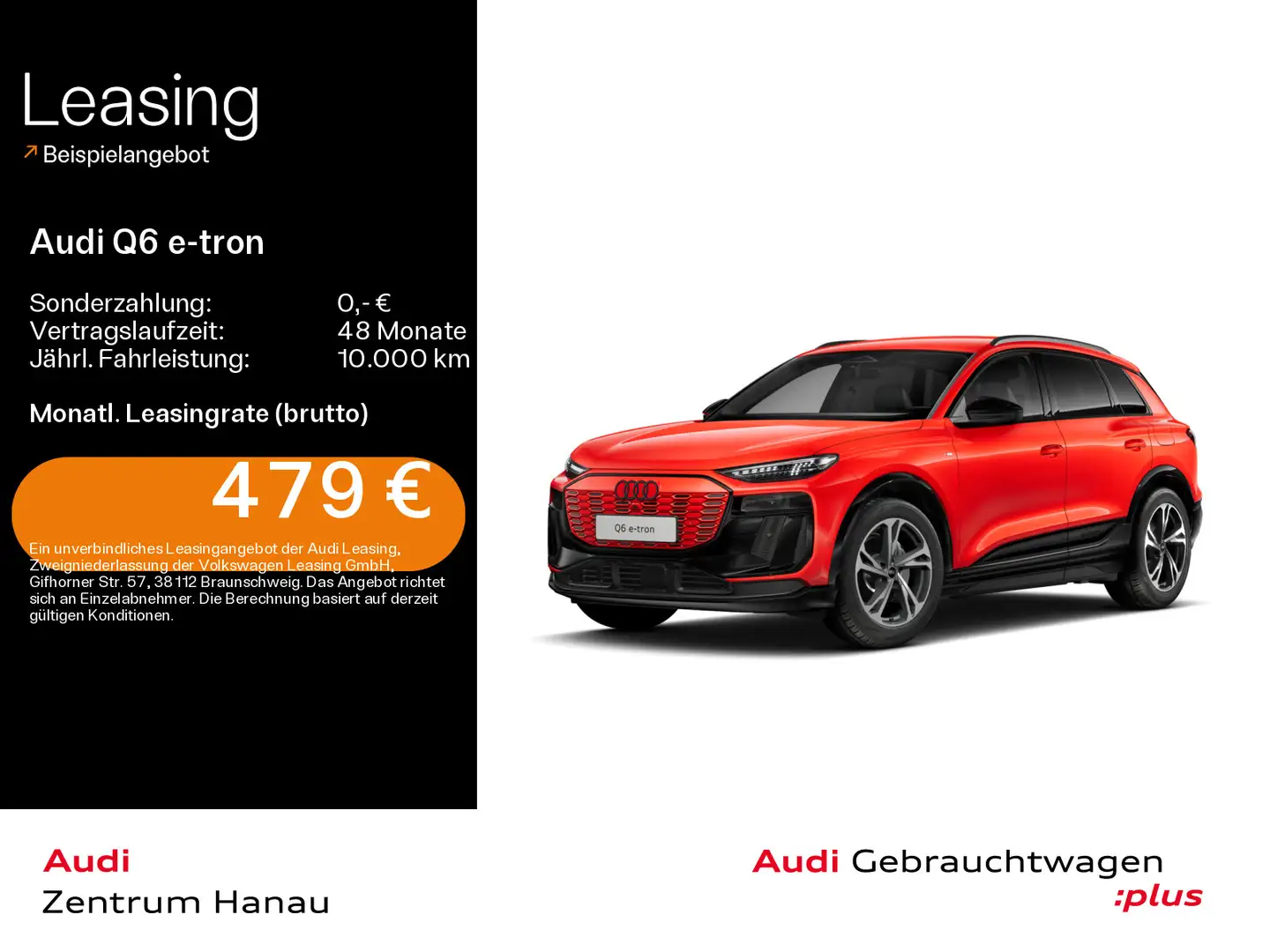 Audi Q6 e-tron S-LINE*0,25%*MATRIX*LEDER*SHZ*PDC*VIRT Rot - 1