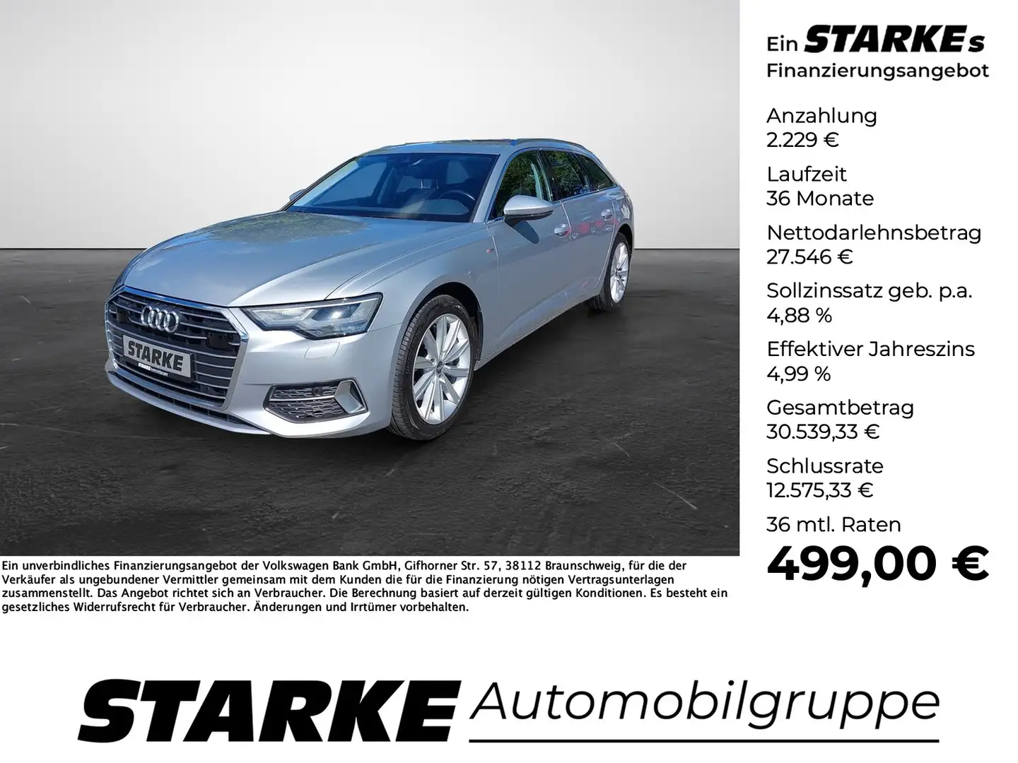 Audi A6 Avant 45 TDI quattro sport Silber - 1