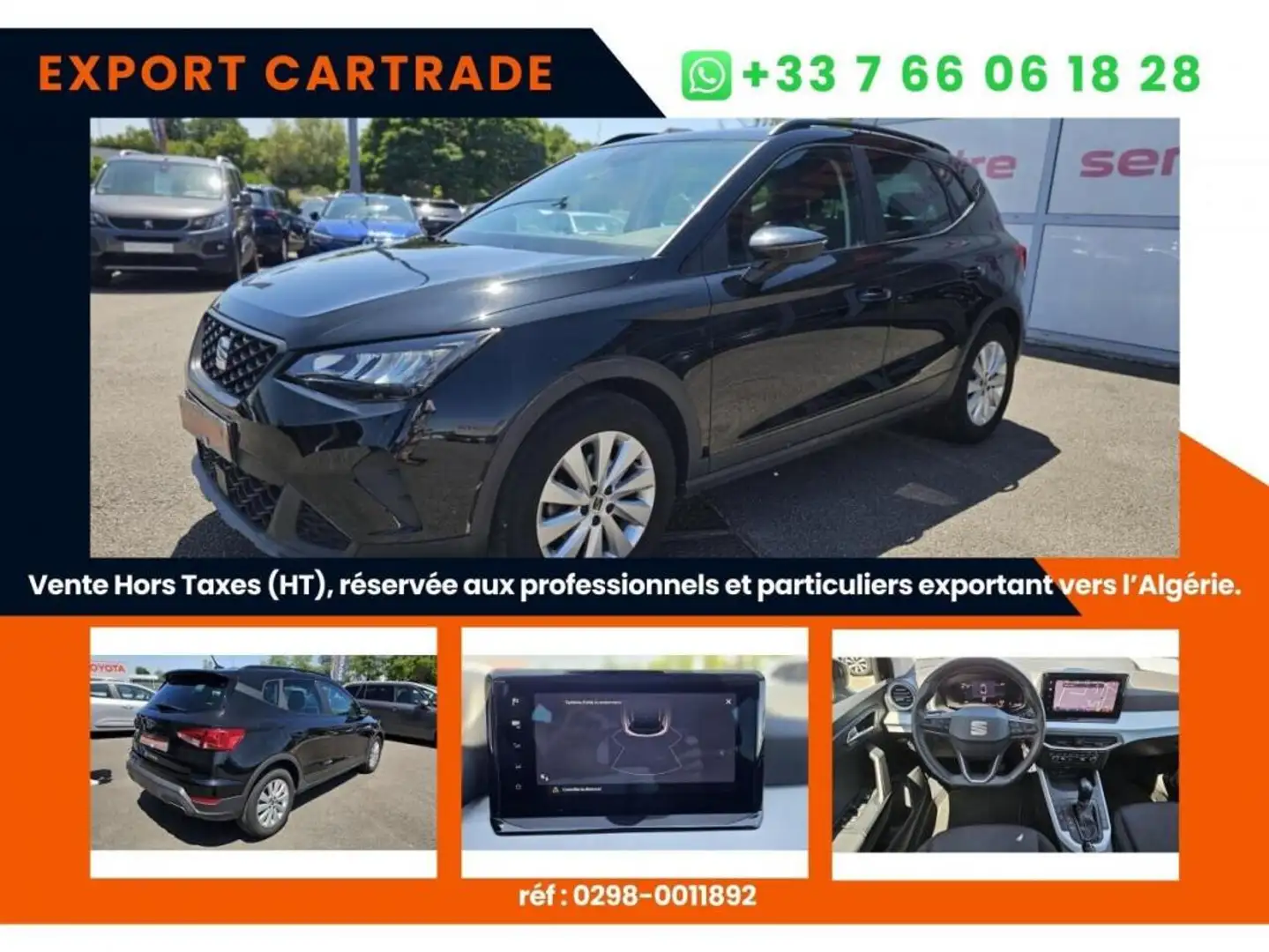 SEAT Arona MOVE 1.0TSI 110cv DSG7 Prix affiché HORS TAXES special export DEPUIS LA FRANCE Schwarz - 1