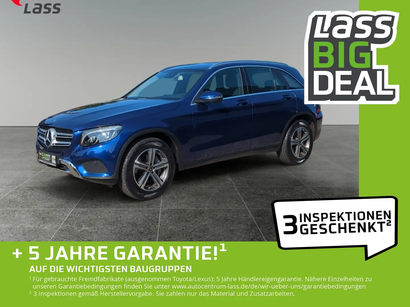 Mercedes-Benz 250 GLC 4Matic AHKSchwenkbar+Klima+Navi+360°Kamera Modrá - 1