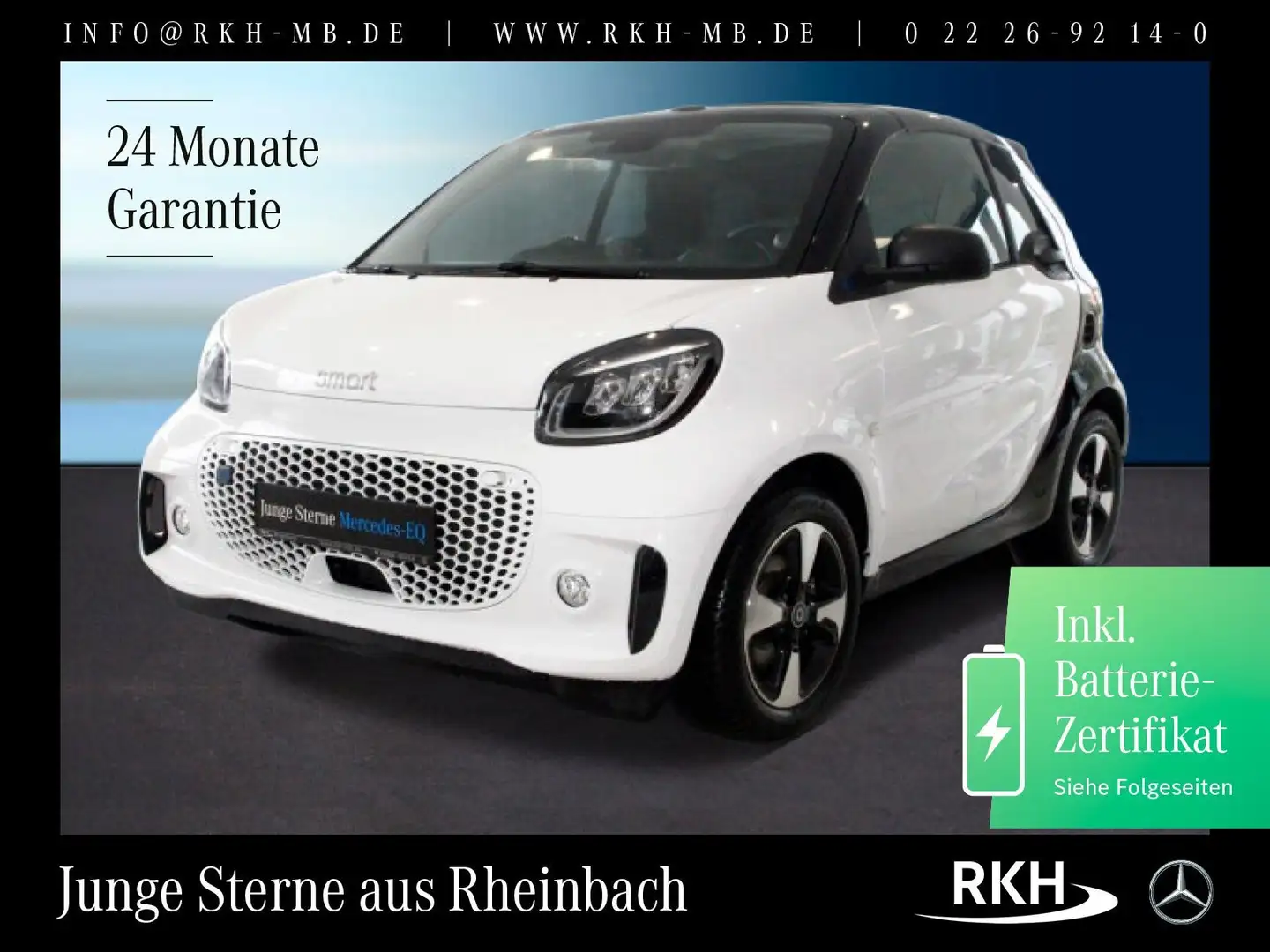 smart forTwo smart EQ fortwo cabrio 22kW-Bordl./Exklusiv-Pa./ Weiß - 1
