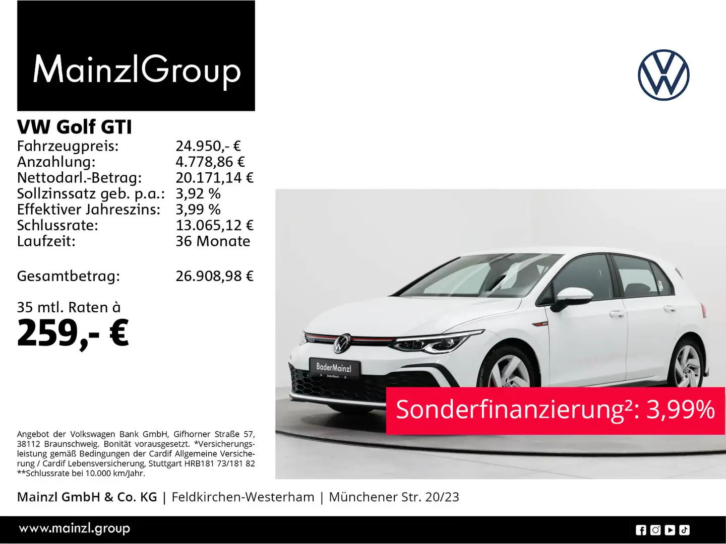 Volkswagen Golf GTI 2.0 TSI Sitzheizung 2xPDC Carplay LED+ Weiß - 1