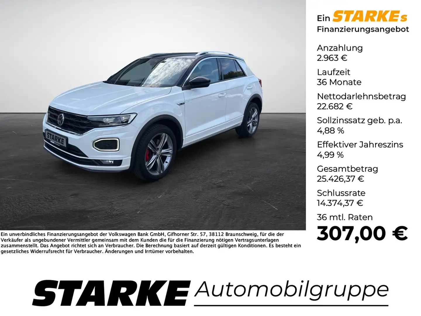 Volkswagen T-Roc 2.0 TDI DSG R-Line Sport Weiß - 1