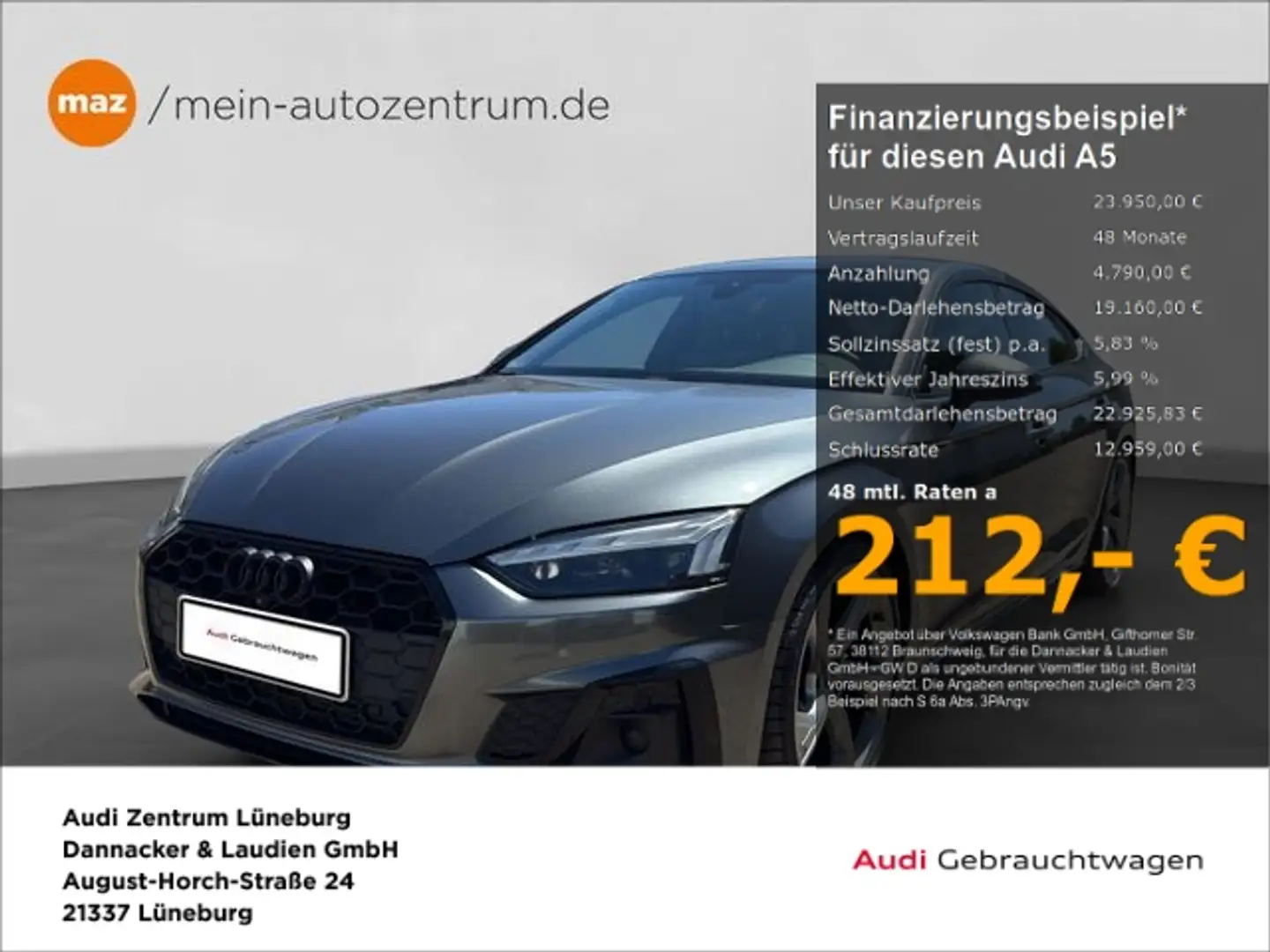 Audi A5 Sportback 40 g-tron S line Competition Alu Ma Grau - 1