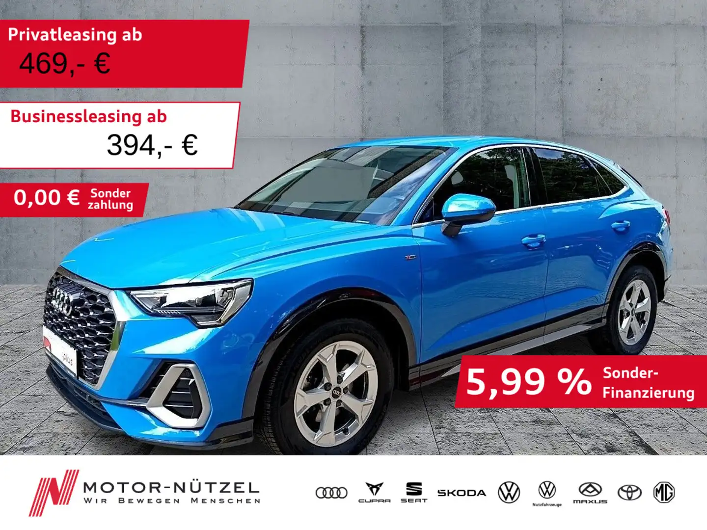 Audi Q3 35 TDI S-TR S-LINE 5JG+LED+AHK+SHZ Bleu - 1