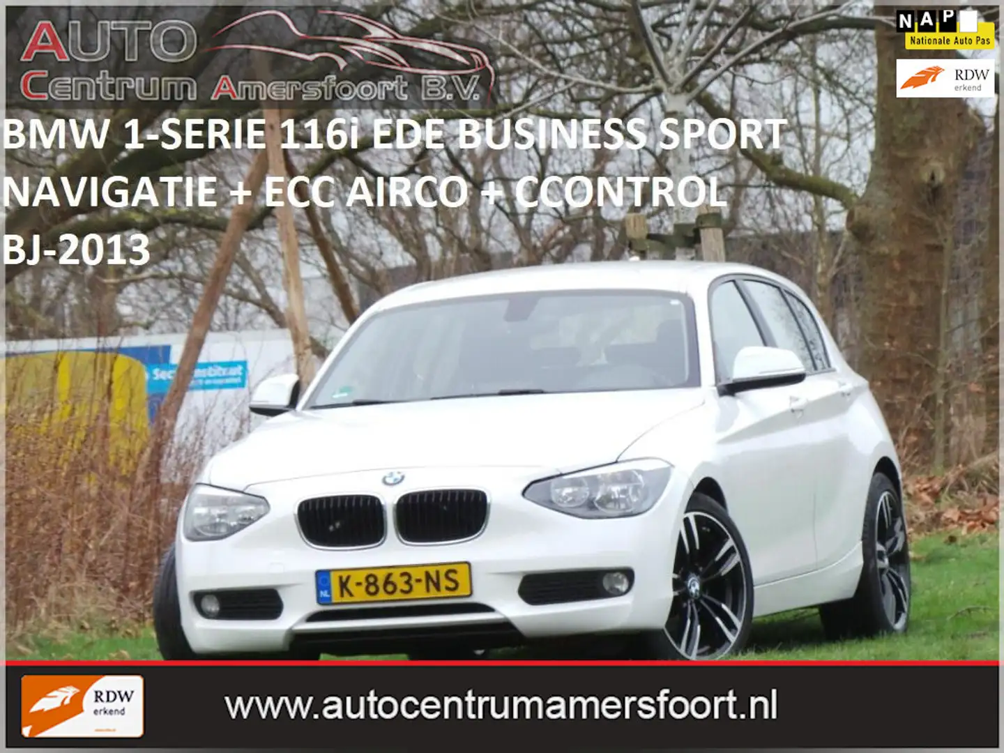 BMW 116 1-serie 116i EDE Business Sport ( INRUIL MOGELIJK Weiß - 1