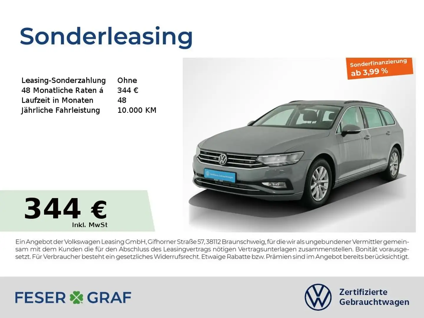 Volkswagen Passat Variant Business 2.0 TDI DSG Navi Kamera LED SiHz Grau - 1