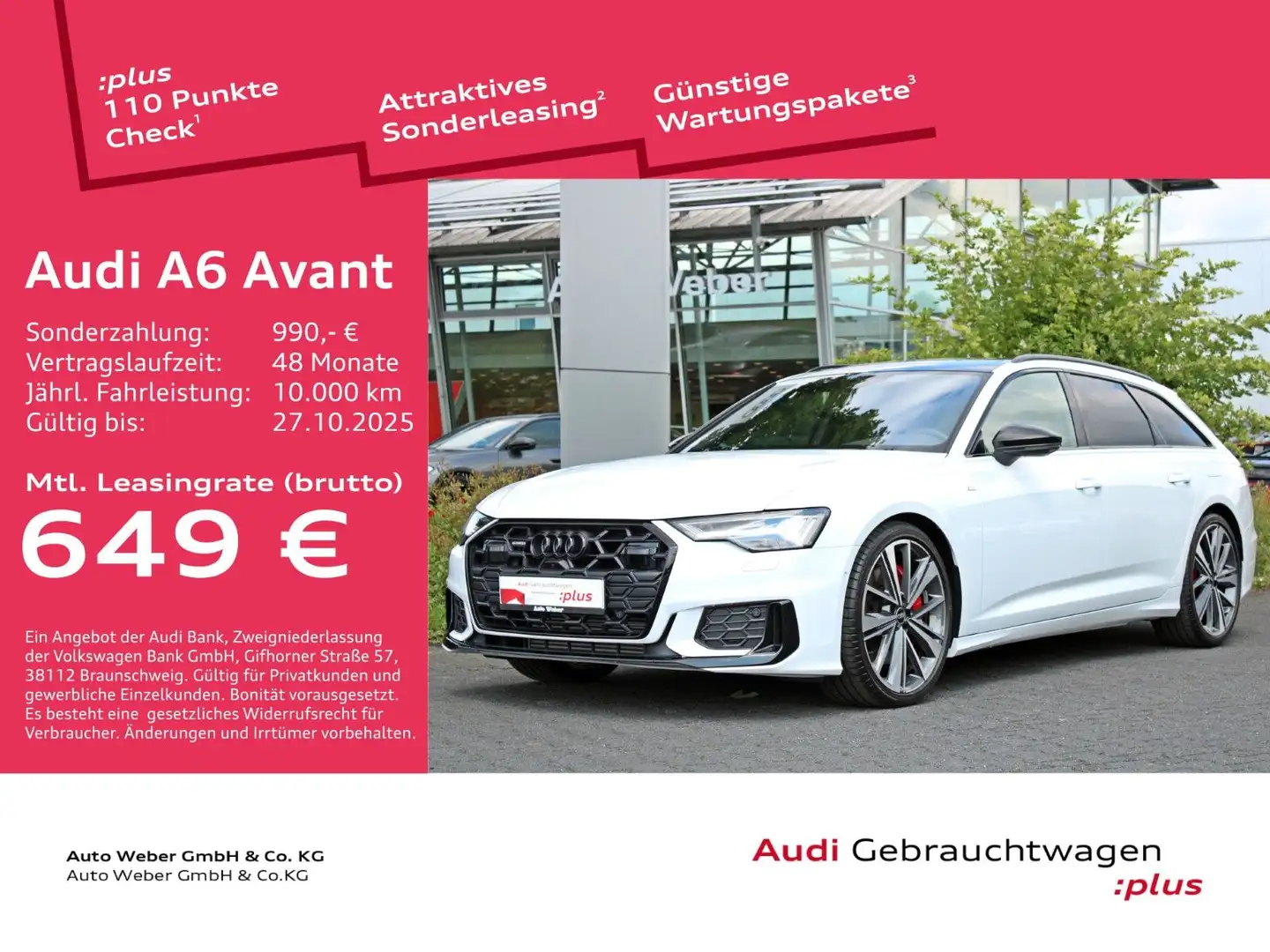 Audi A6 Avant 55TFSIe qu S LINE AHK PANO B&O MATRIX Weiß - 1