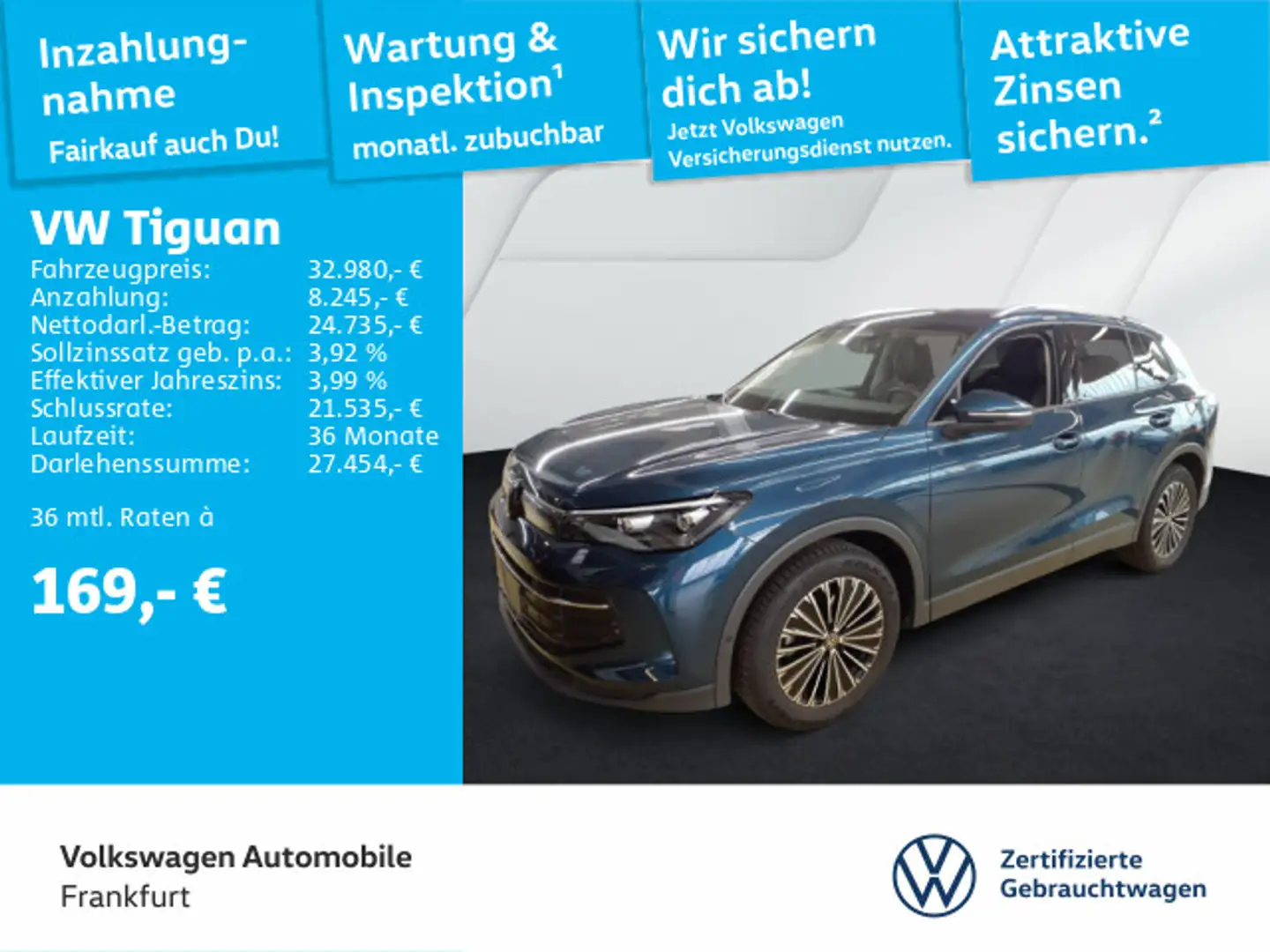 Volkswagen Tiguan 1.5 eTSI DSG Life Navi LEDPlus DAB+ FrontAssist Blau - 2