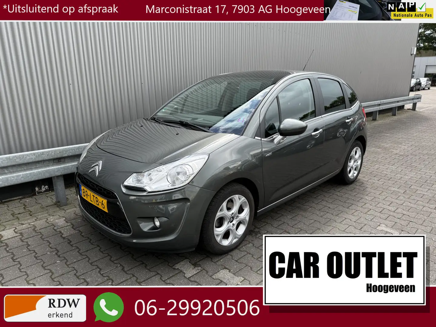 Citroen C3 1.6 VTi Exclusive AUTOMAAT, Clima, Navi, CC, PDC, Gris - 1