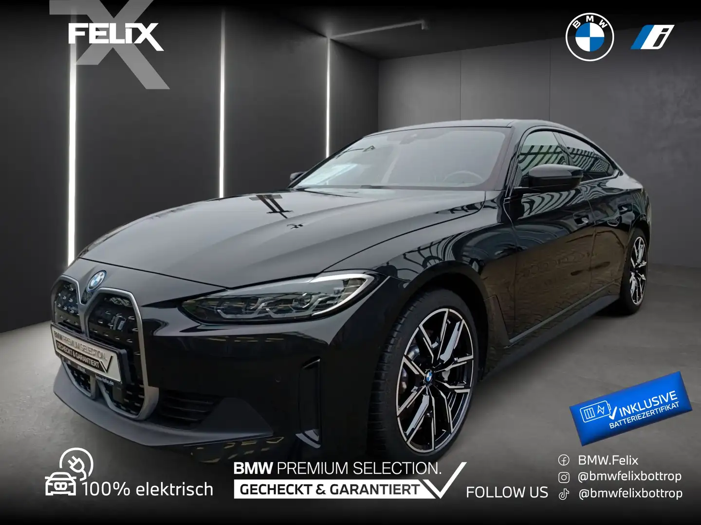 BMW i4 eDrive35 Gran Coupé+19" ALU+AHK+LIVE COCKPIT PRO+H Schwarz - 1
