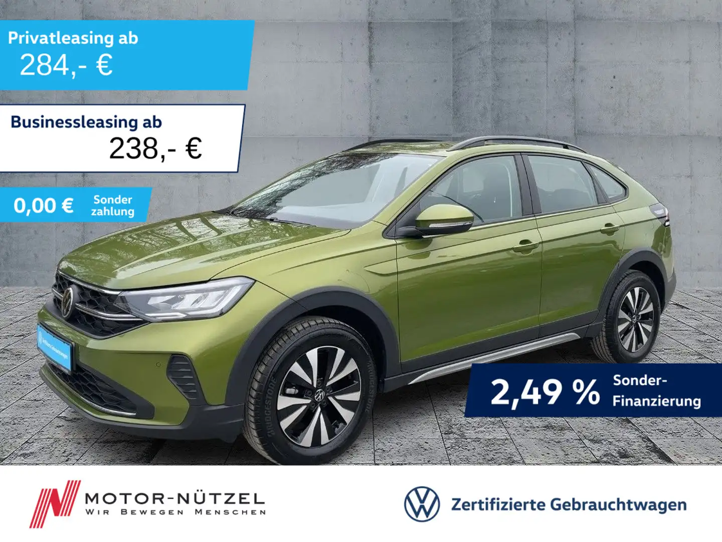 Volkswagen Taigo 1.5 TSI DSG LIFE 5JG+LED+NAVI+AHK+DAB+SHZ Grün - 1