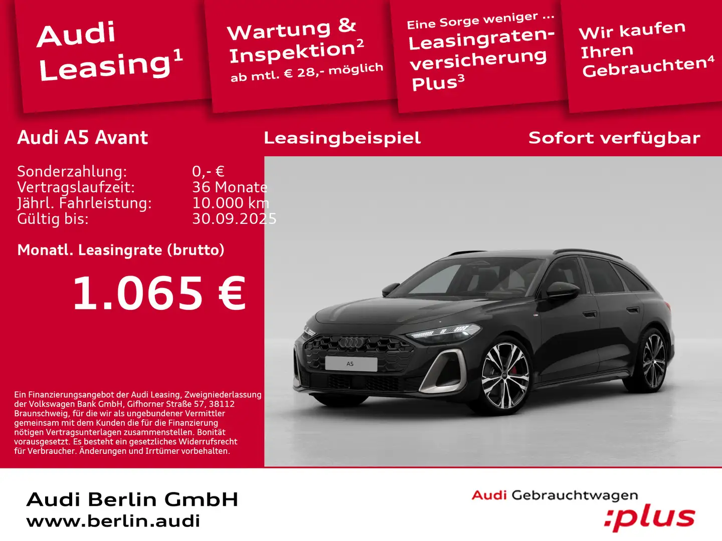 Audi A5 TFSI quattro S tronic Schwarz - 1