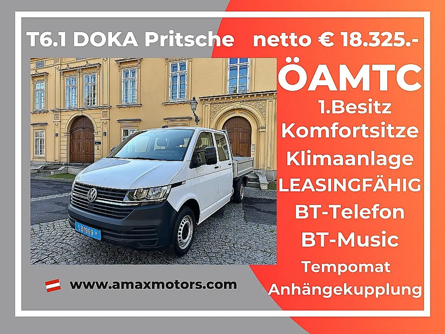 Volkswagen T6.1 Kombi LR 2,0 TDI BMT * Pritsche AHK, 1.Besitz, ÖAMTC ... Alb - 1