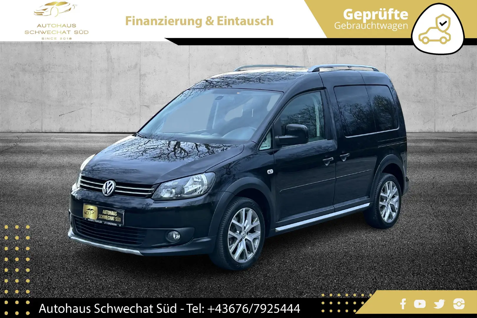 Volkswagen Caddy 2,0 TDI DSG Cross Caddy // 1.BESITZ // Schwarz - 1