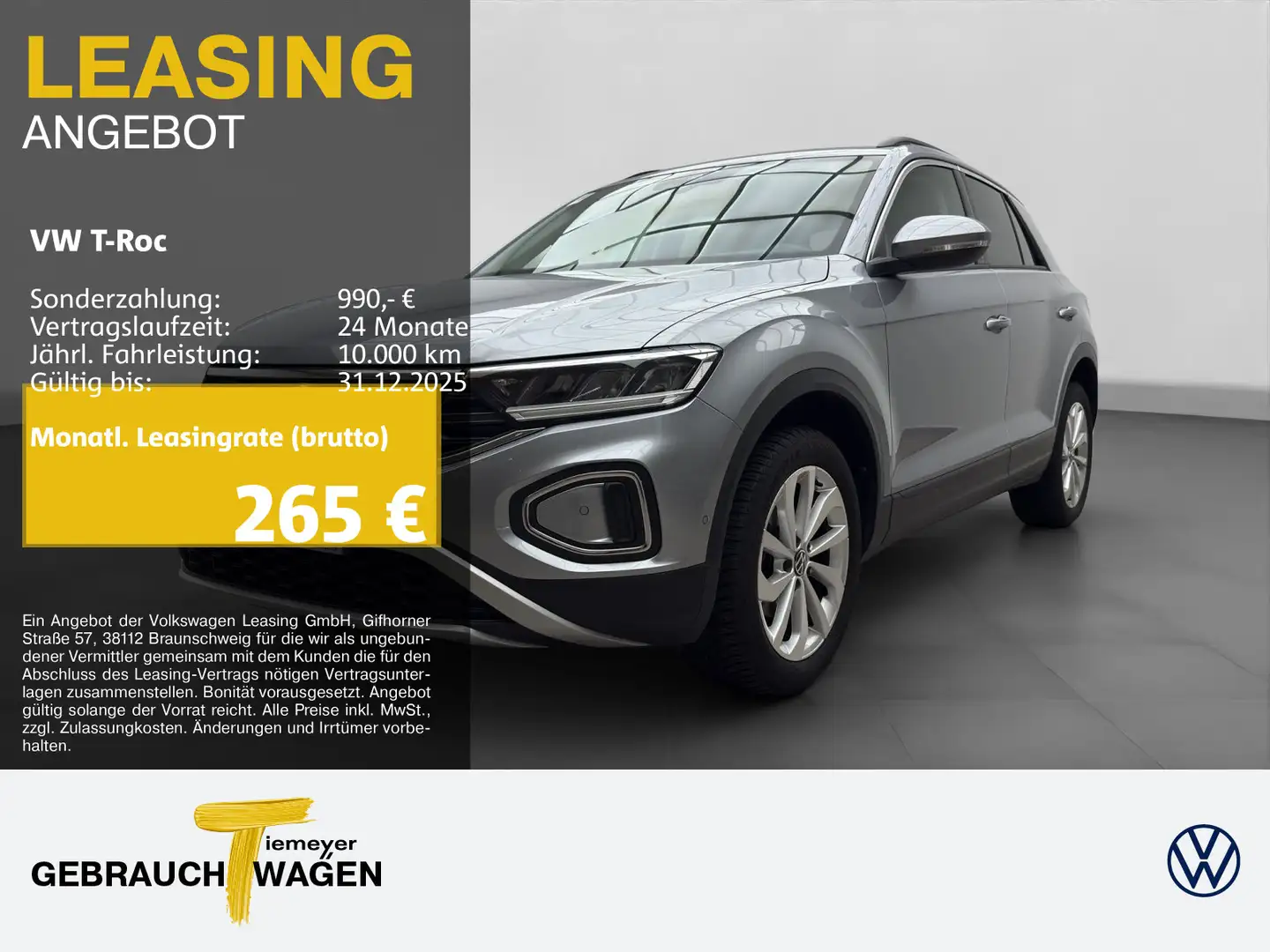 Volkswagen T-Roc 2.0 TDI LIFE LM17 NAVI KAMERA Silber - 1