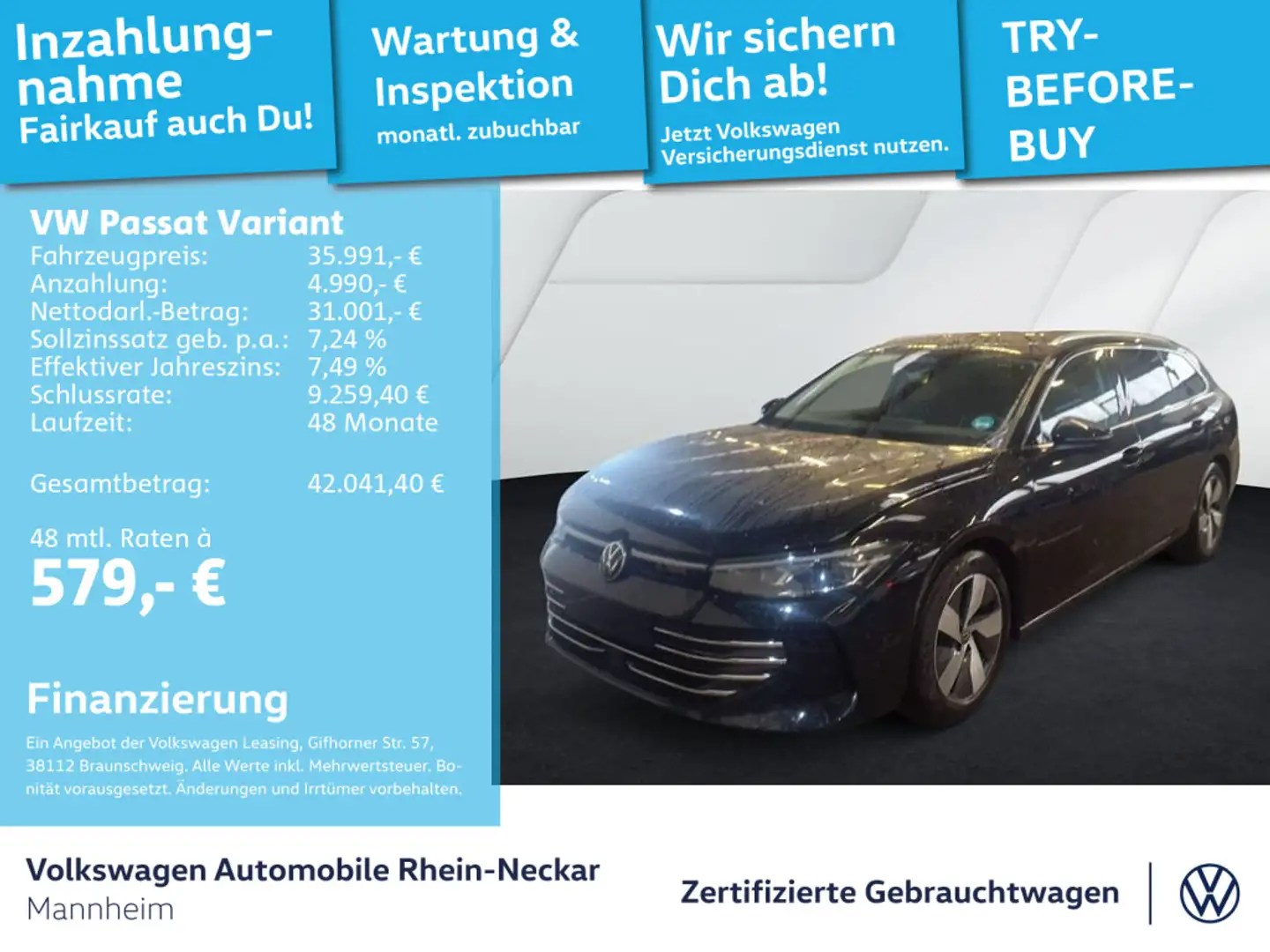 Volkswagen Passat Variant 2.0 TDI Elegance DSG Navi Kamera Schwarz - 1