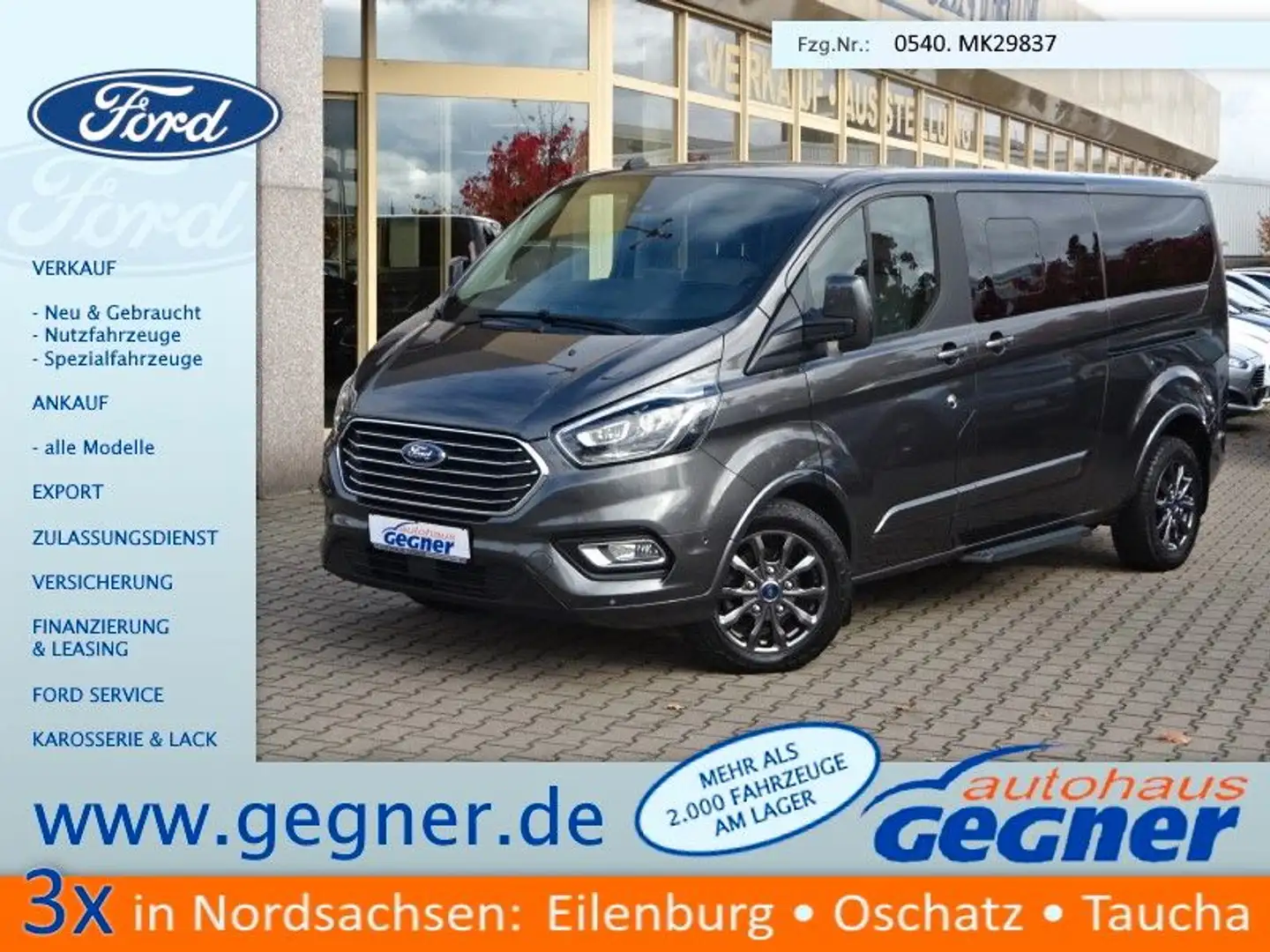 Ford Tourneo Custom 320 L2 Titanium Navi Leder Xenon Gris - 1