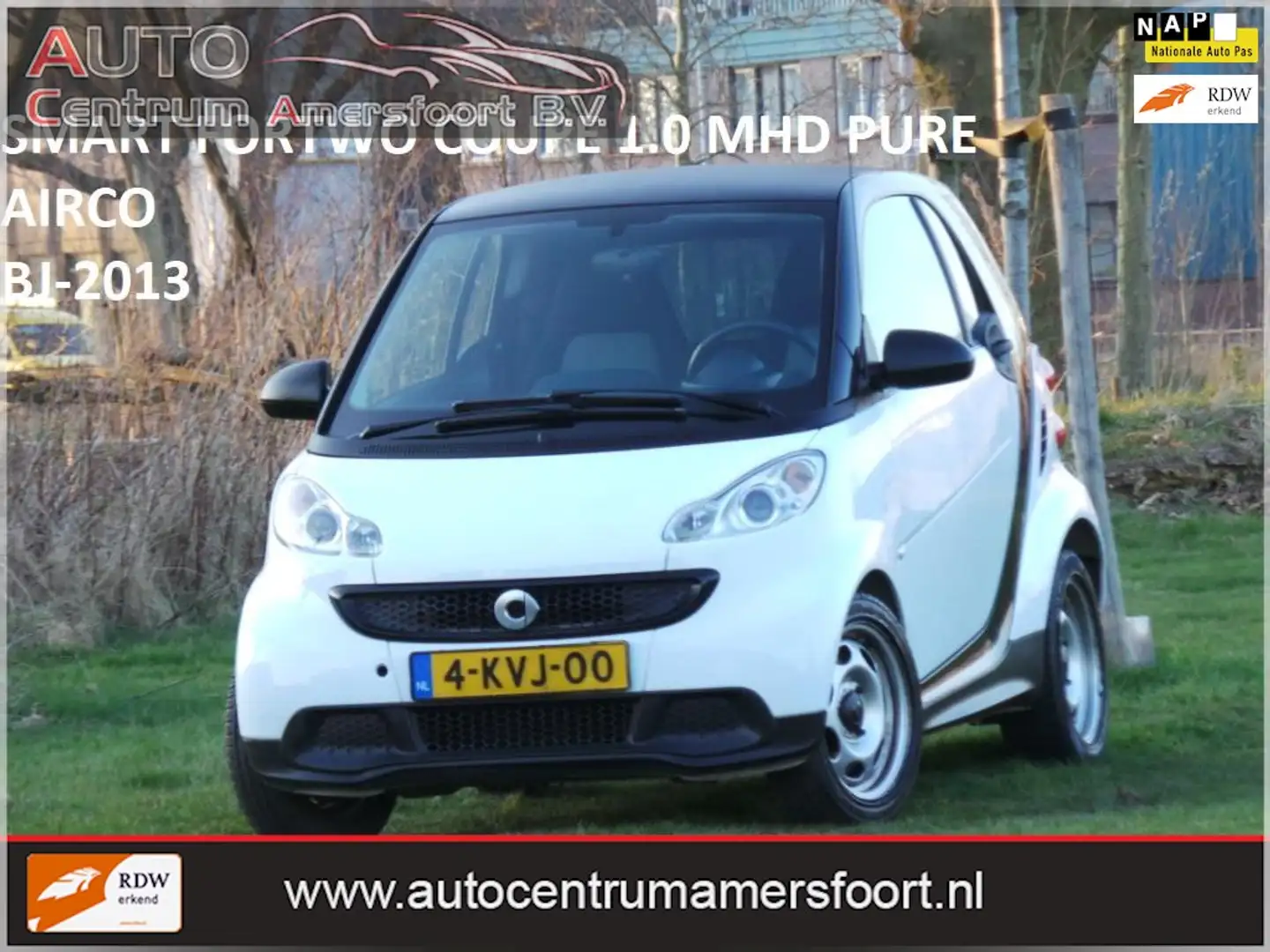 smart forTwo coupé 1.0 mhd Pure ( AIRCO + INRUIL MOGELIJK ) Zwart - 1