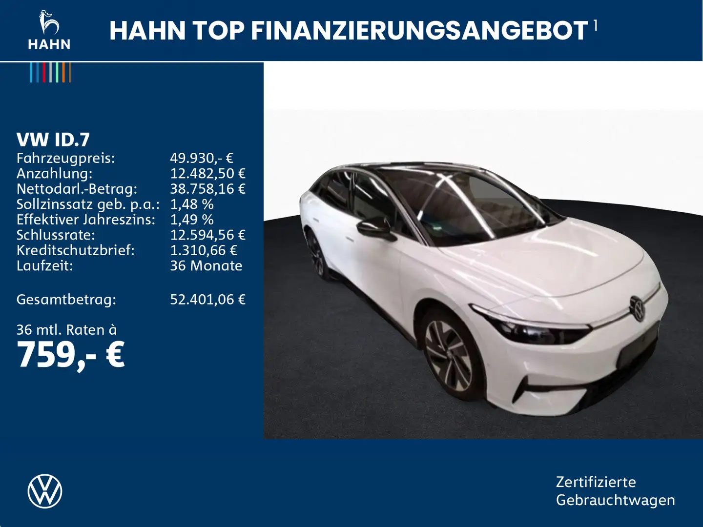 Volkswagen ID.7 Pro 360° ACC AHK AR-HuD DCC 20" Matrix Pano Weiß - 2