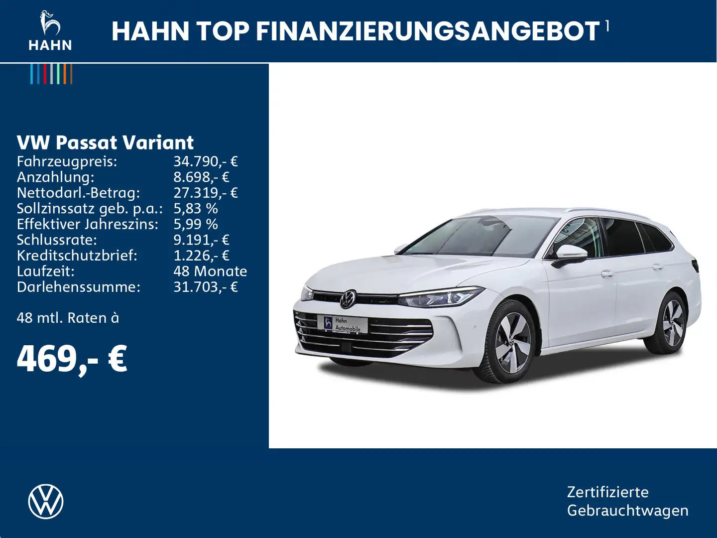 Volkswagen Passat Variant 2.0TDI DSG Elegance AHK Area Matr Weiß - 2