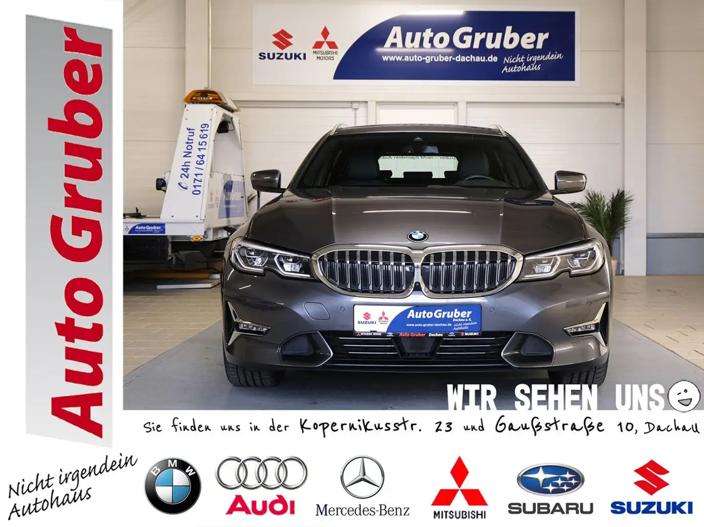 BMW 320 d Luxury Line AHK*LED*DAB*Sthz*Abst*H&K*360K Grijs - 1