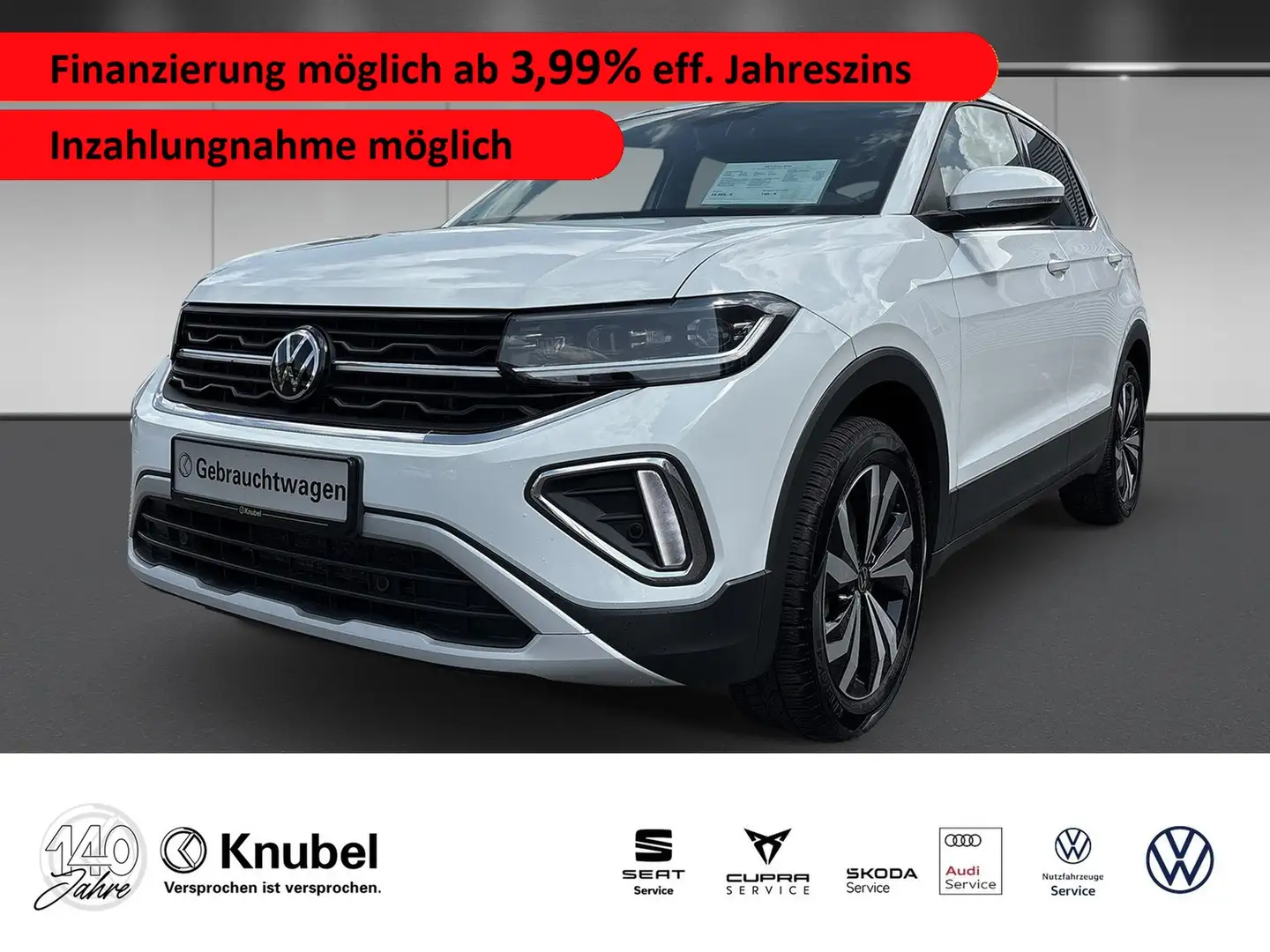 Volkswagen T-Cross Style 1.0 TSI DSG IQ.Light Navi Ganzj.reifen 17" Blanc - 1