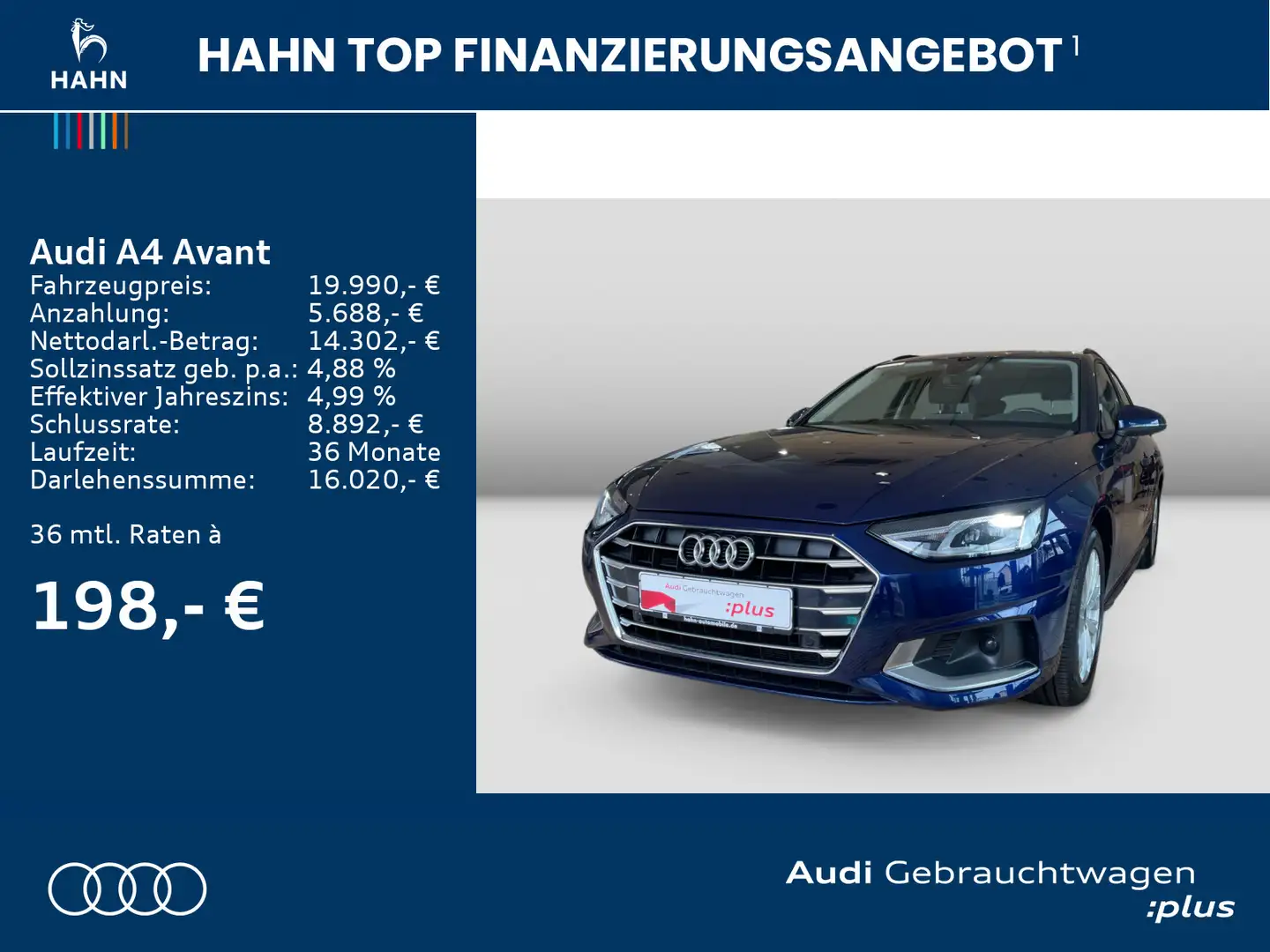 Audi A4 40TDI S-tronic Navi AHK Carplay Leder plava - 2
