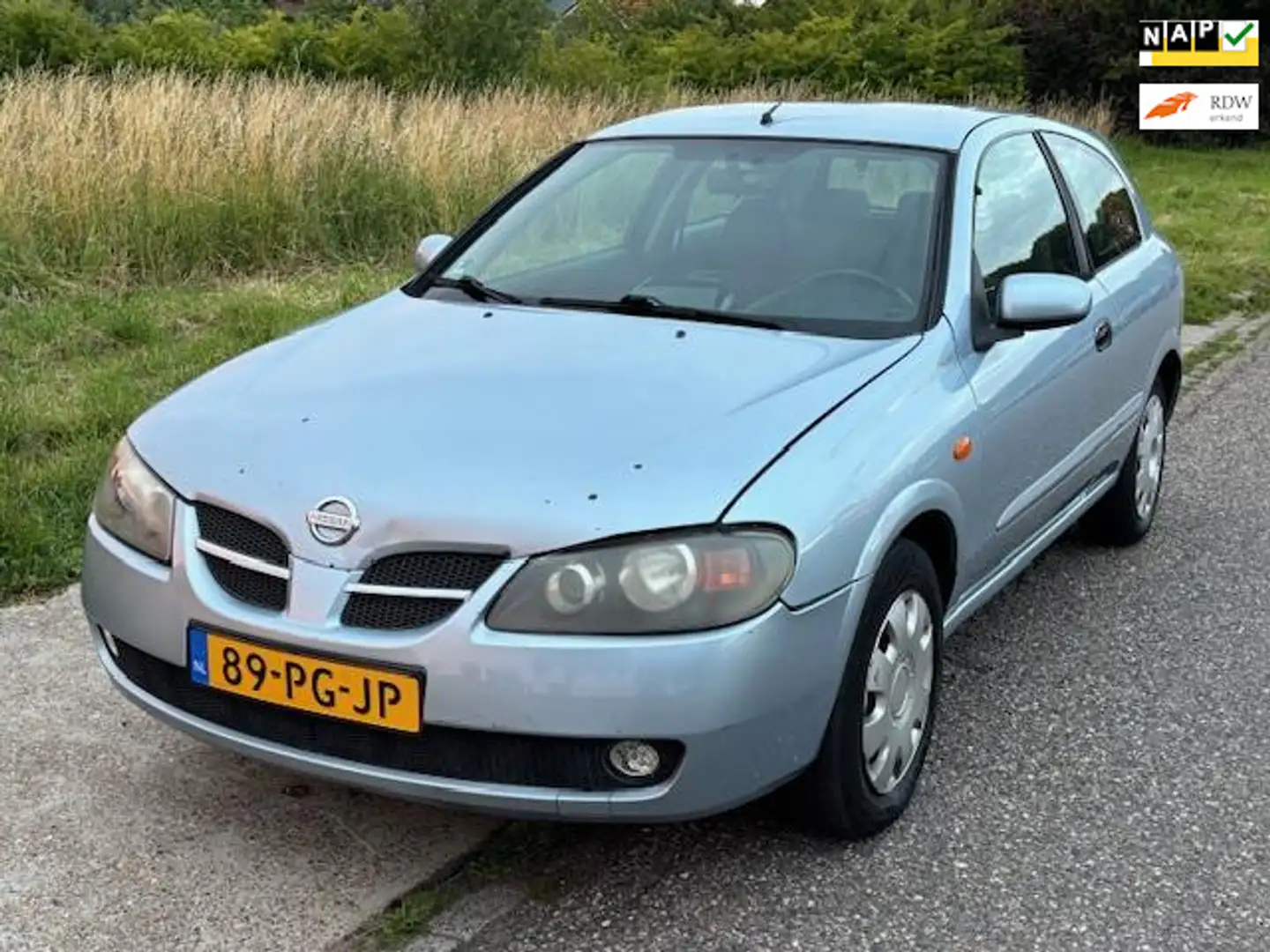 Nissan Almera 1.8 Acenta 3-Drs Automaat ECC Audio/CD Electric pa Blauw - 1
