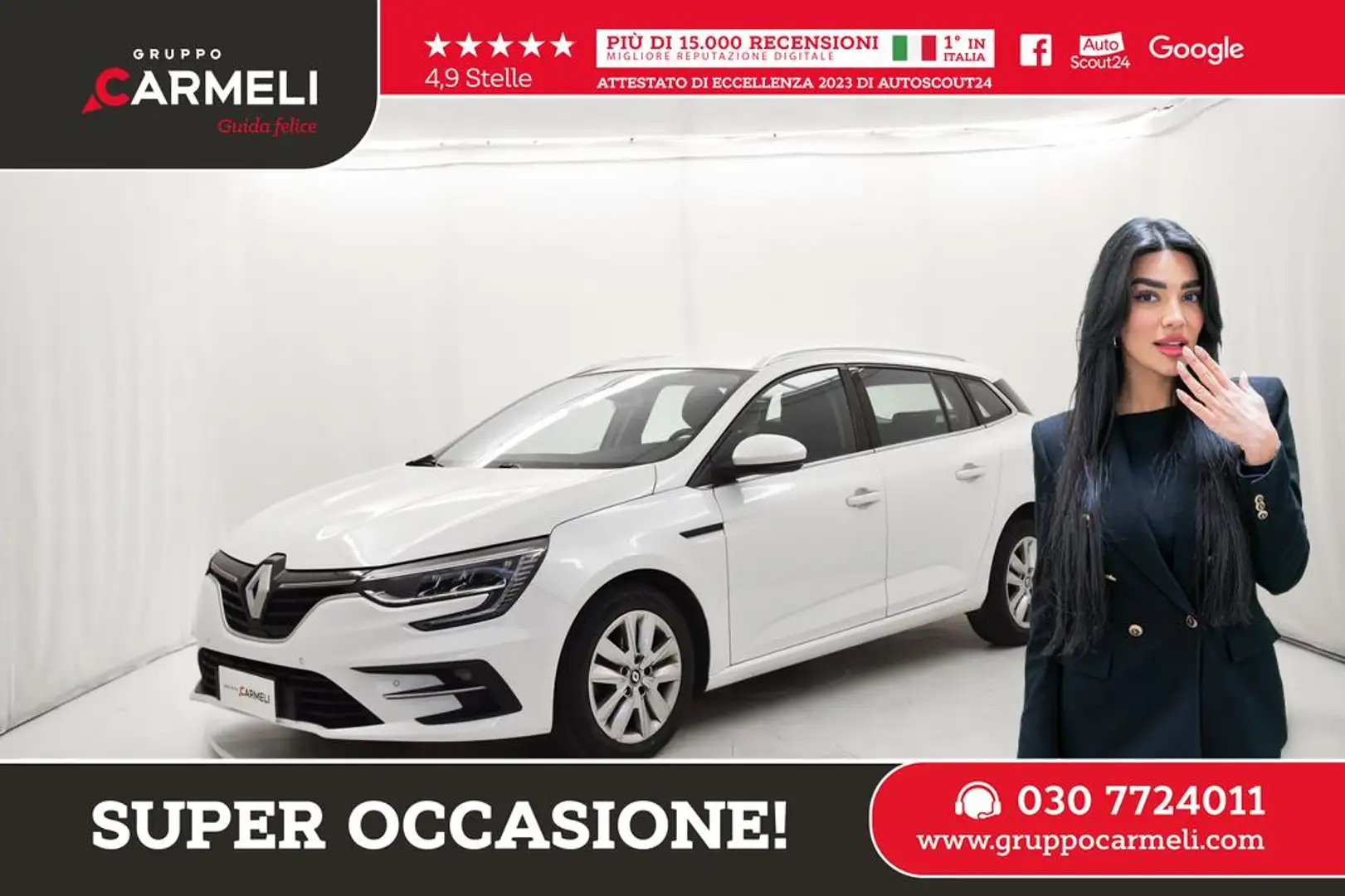 Renault Megane Sporter 1.5 blue dci Business 115cv edc Bianco - 1