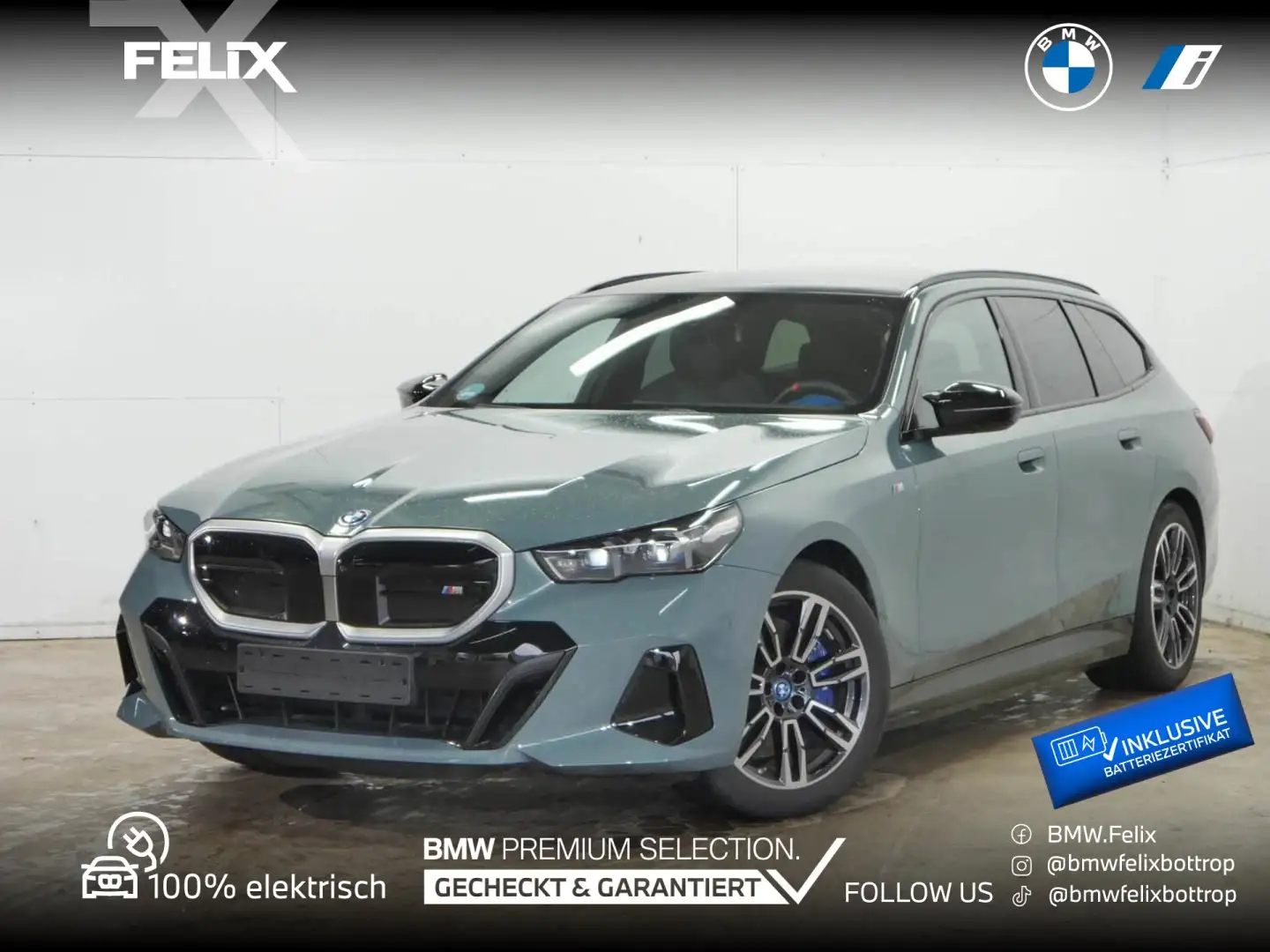 BMW i5 M60 xDrive Touring+ICONIC GLOW+AHK+PANORAMA Grün - 1
