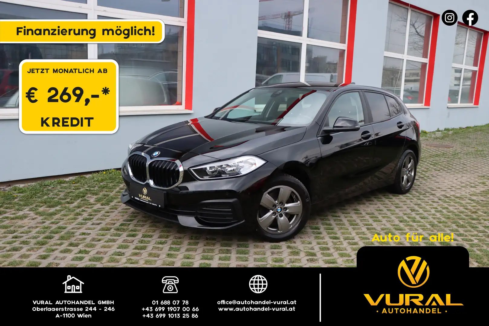 BMW 116 116 d Advantage Aut. | R.KAMERA | NAVI | Spurhalte Schwarz - 1