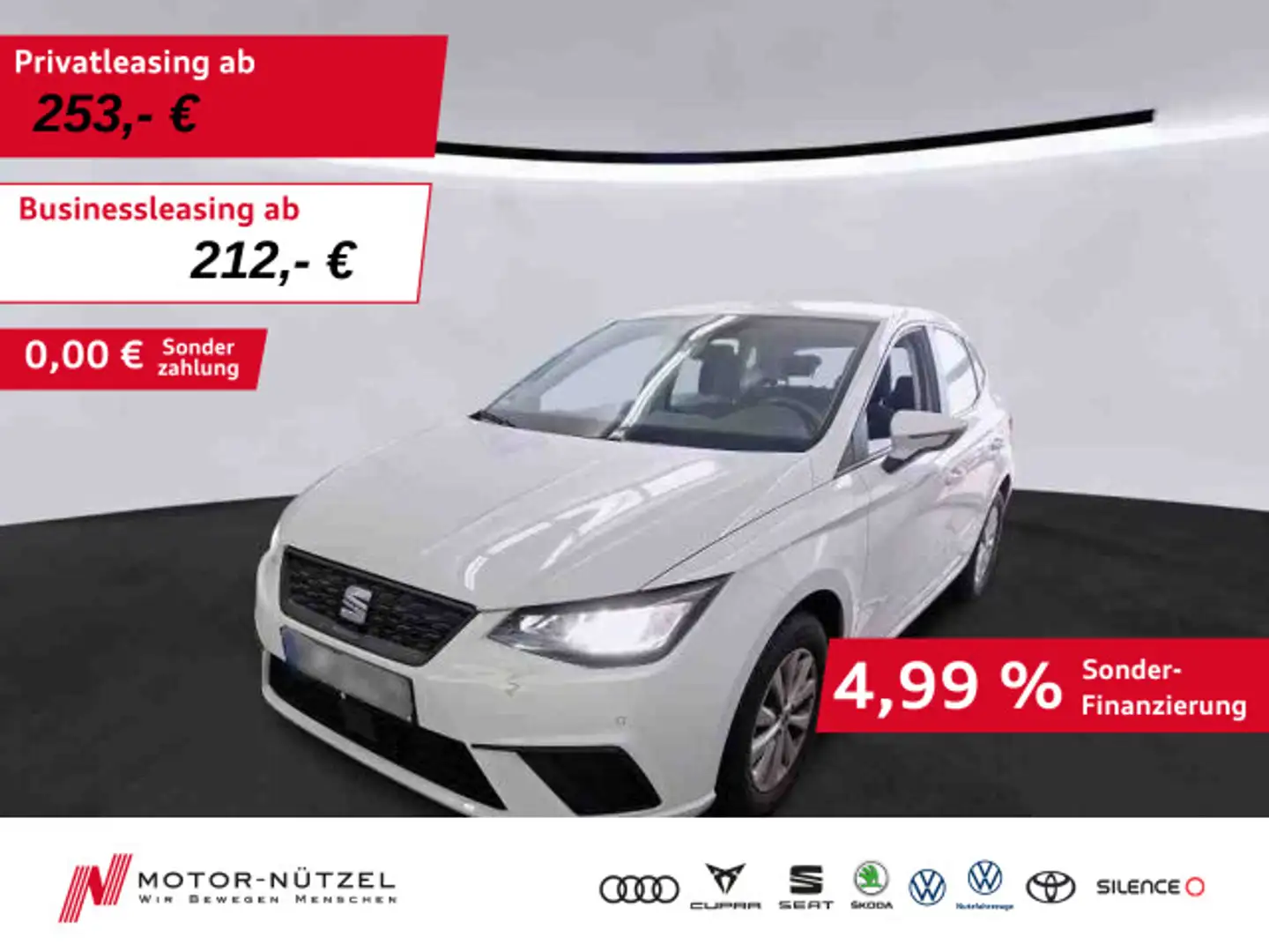 SEAT Ibiza 1.0 TSI DSG BEATS LED+APP+SHZ+RFK+GRA+PDC Weiß - 1