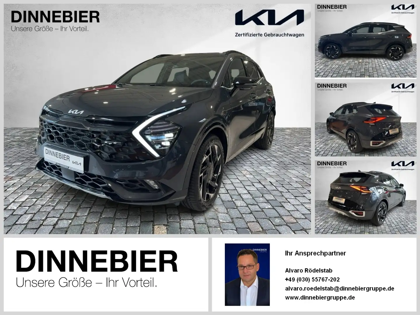 Kia Sportage GT-Line 1.6T AWD+Glasdach+360°+LED Grau - 1