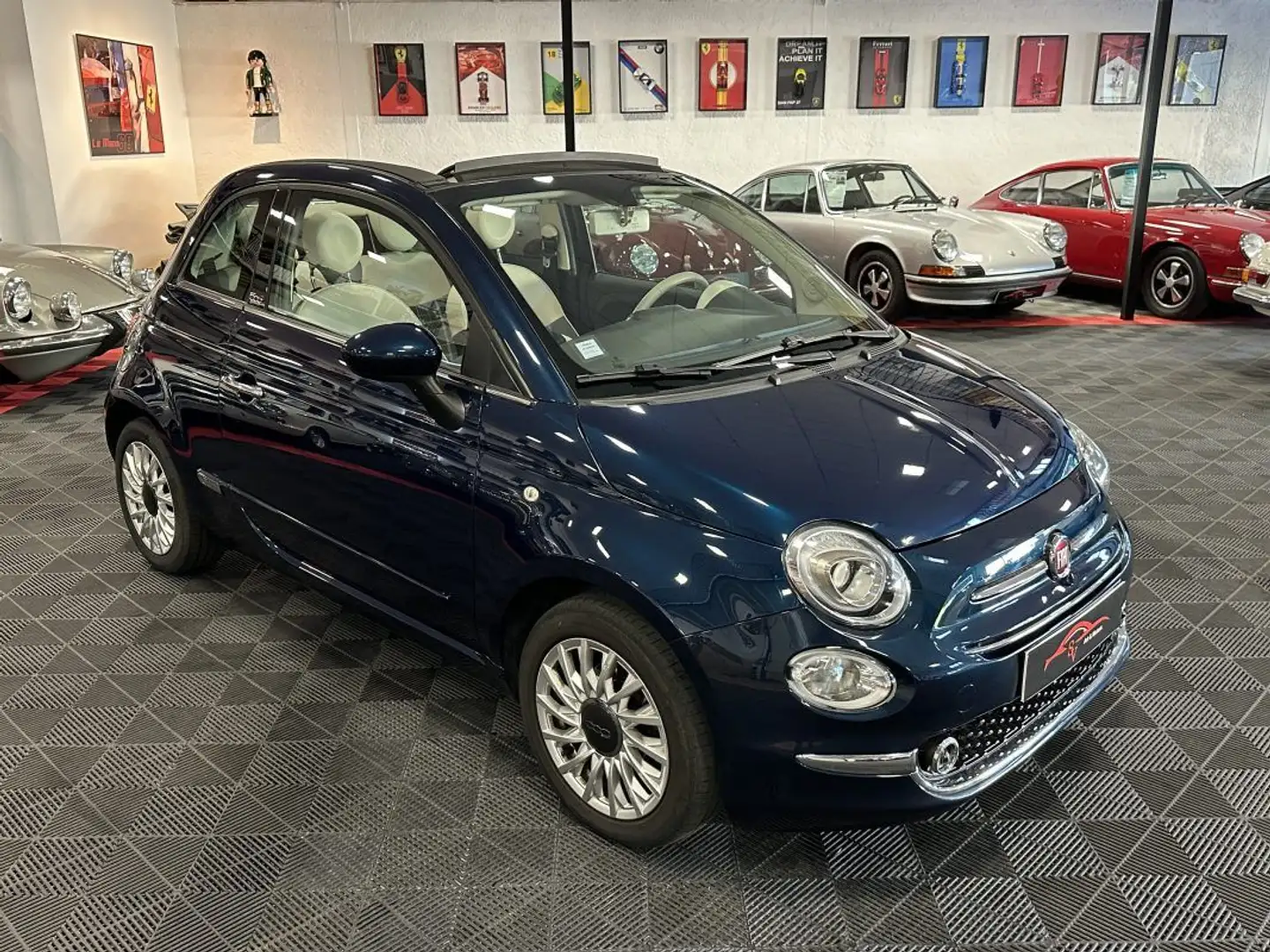 Fiat 500C 1.2 8v 69ch Eco Cabriolet Bleu - 1