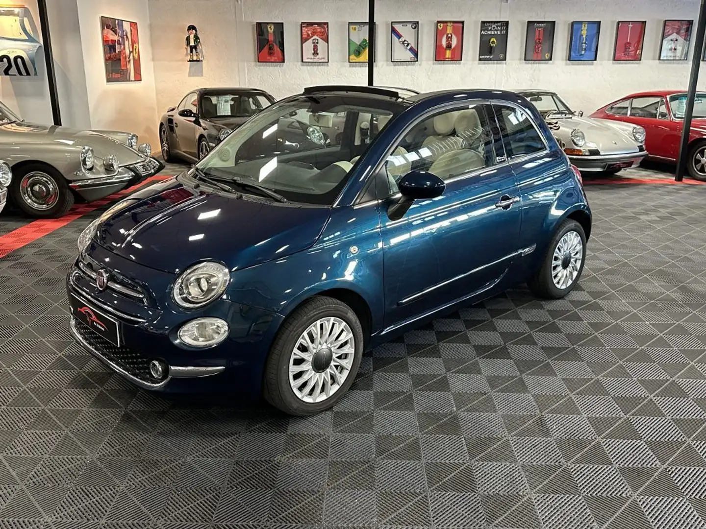 Fiat 500C 1.2 8v 69ch Eco Cabriolet Bleu - 2