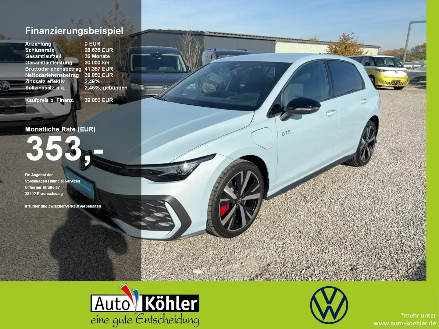 Volkswagen Golf GTE eHybrid Black+CarPlay+Matrix+ACC+AHK Blau - 1