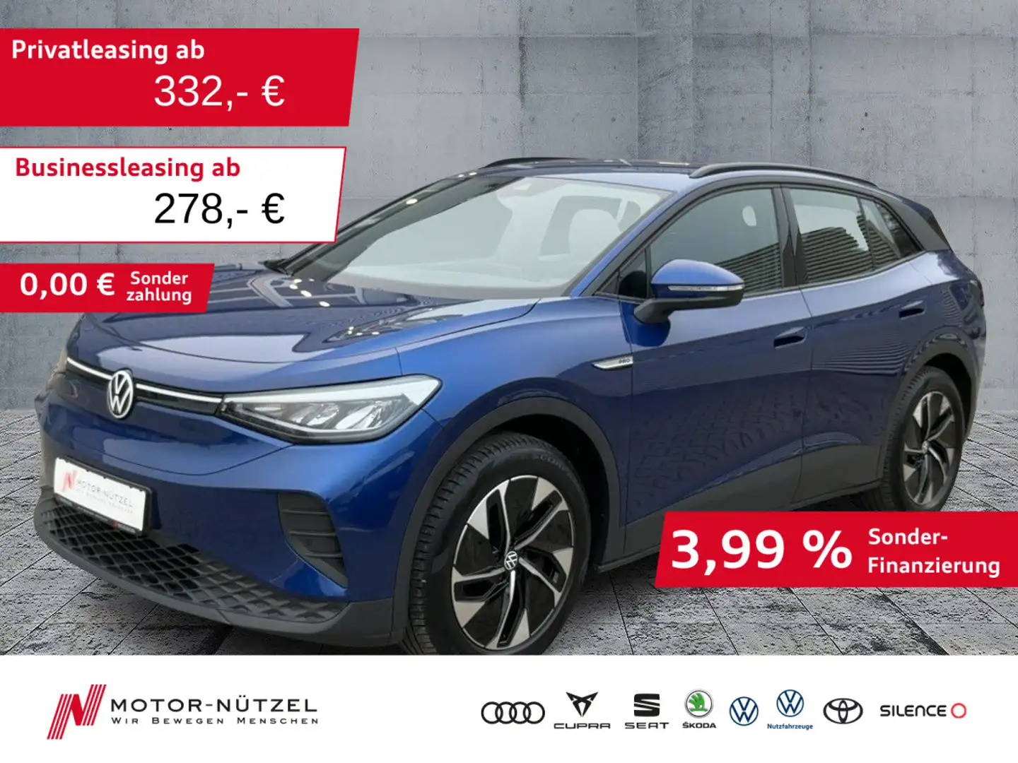 Volkswagen ID.4 Pro Performance 150kw LED+NAVI+AHK+ACC+DAB Blau - 1