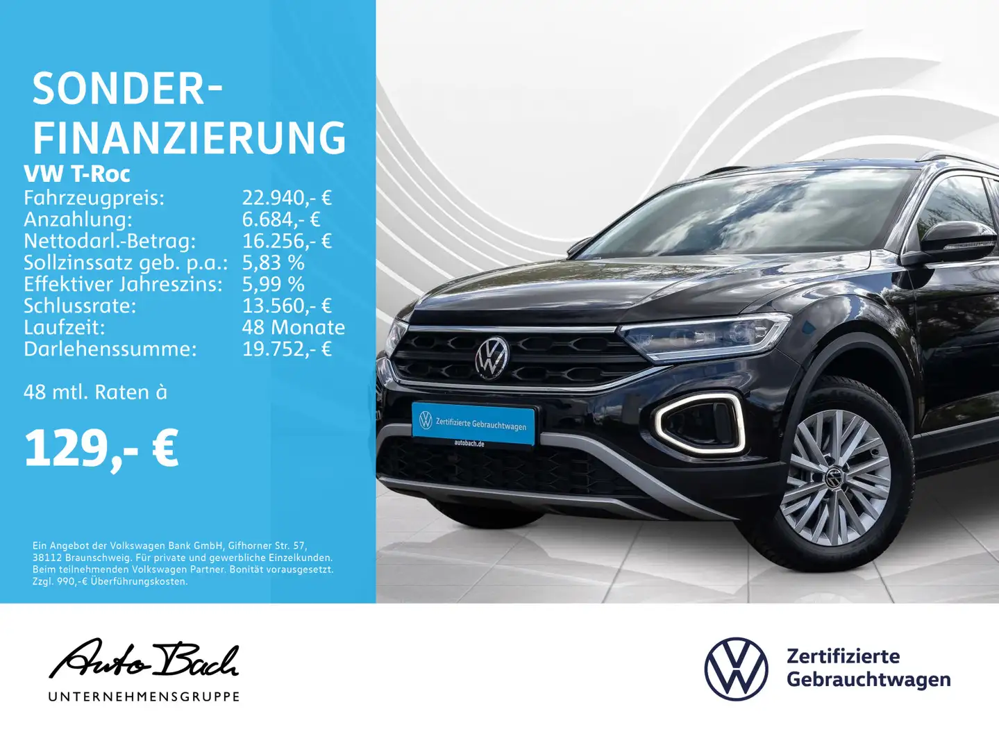 Volkswagen T-Roc T-ROC 1.0 TSI LIFE, LED, Standheizung, Rückfahrk Noir - 1