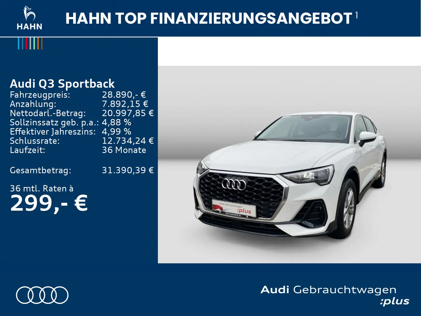 Audi Q3 45 TFSIe S tronic Cam Blanc - 2