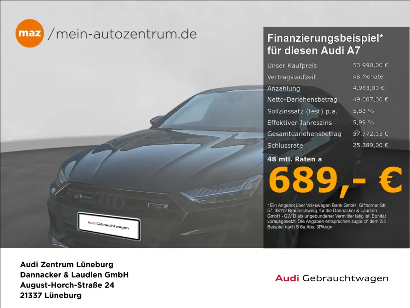 Audi A7 Sportback 50 TFSI e quattro S line Alu Matrix-LED Schwarz - 1