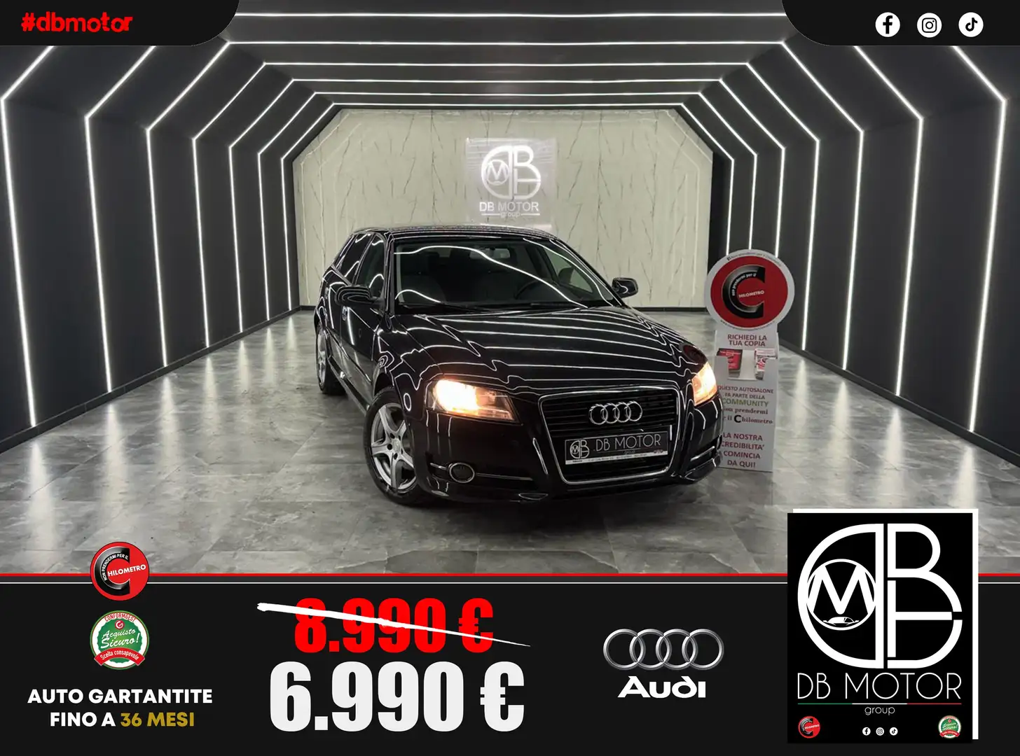 Audi A3 A3 II 2008 Sportback Sportback 1.6 tdie Attraction Nero - 1