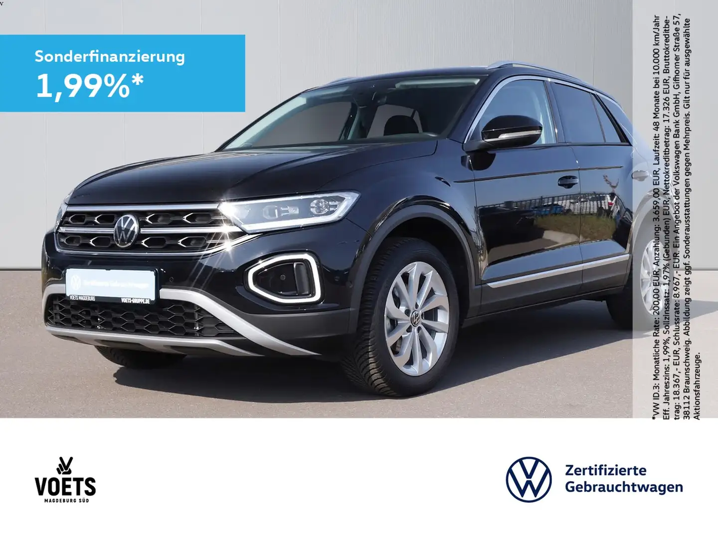 Volkswagen T-Roc STYLE 1.5 TSI DSG LED PLUS+NAVI+AHK+ACC Schwarz - 1