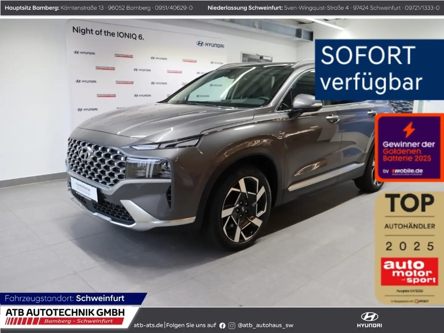 Hyundai SANTA FE Prime 4WD 2.2 CRDi 7-Sitzer HUD El. Panodach Navi Gris - 1