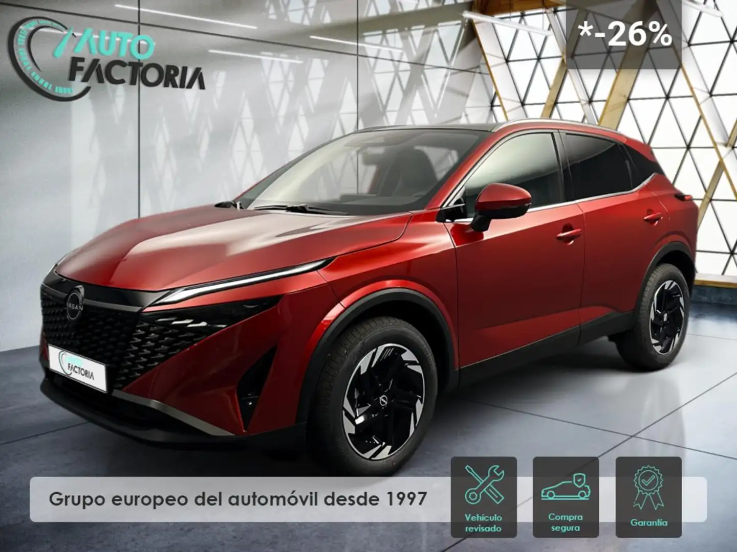 Nissan Qashqai -25% 1.3 DIG-T 158CV MHEV BVA+PANO+GPS+CAM360 Rojo - 1